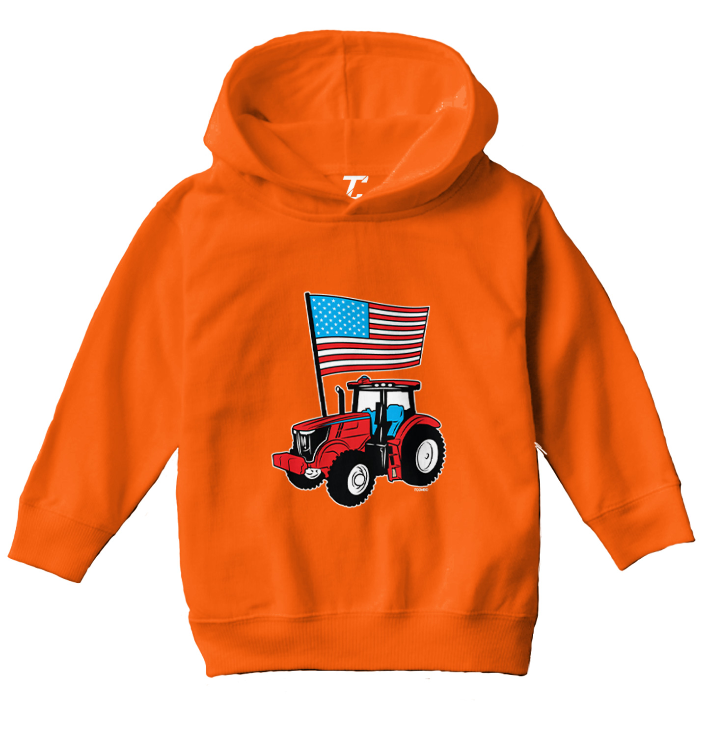 American Flag Tractor - USA 'Murica Stars & Stripes Toddler/Youth Hoodie - Picture 8 of 12