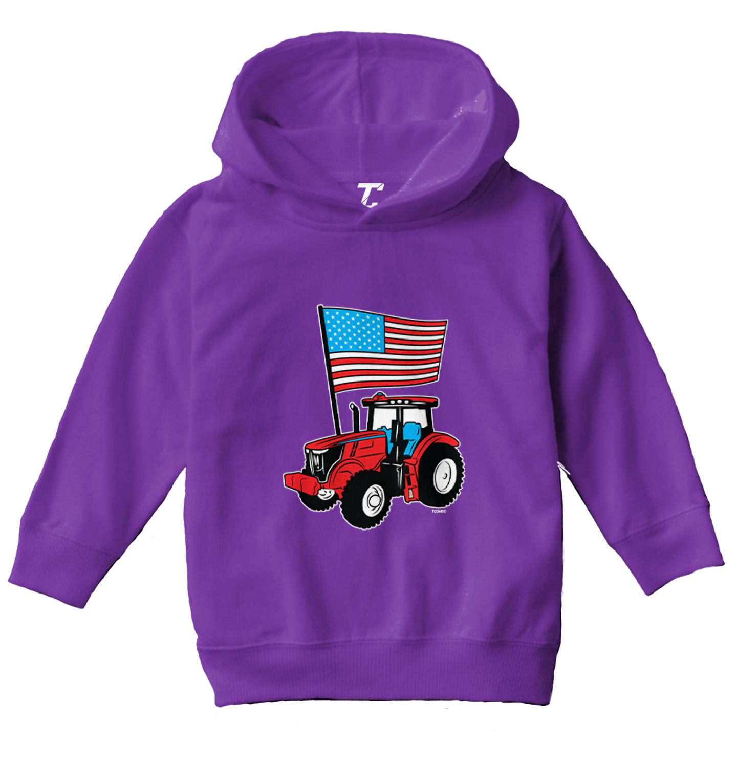 American Flag Tractor - USA 'Murica Stars & Stripes Toddler/Youth Hoodie - Picture 9 of 12