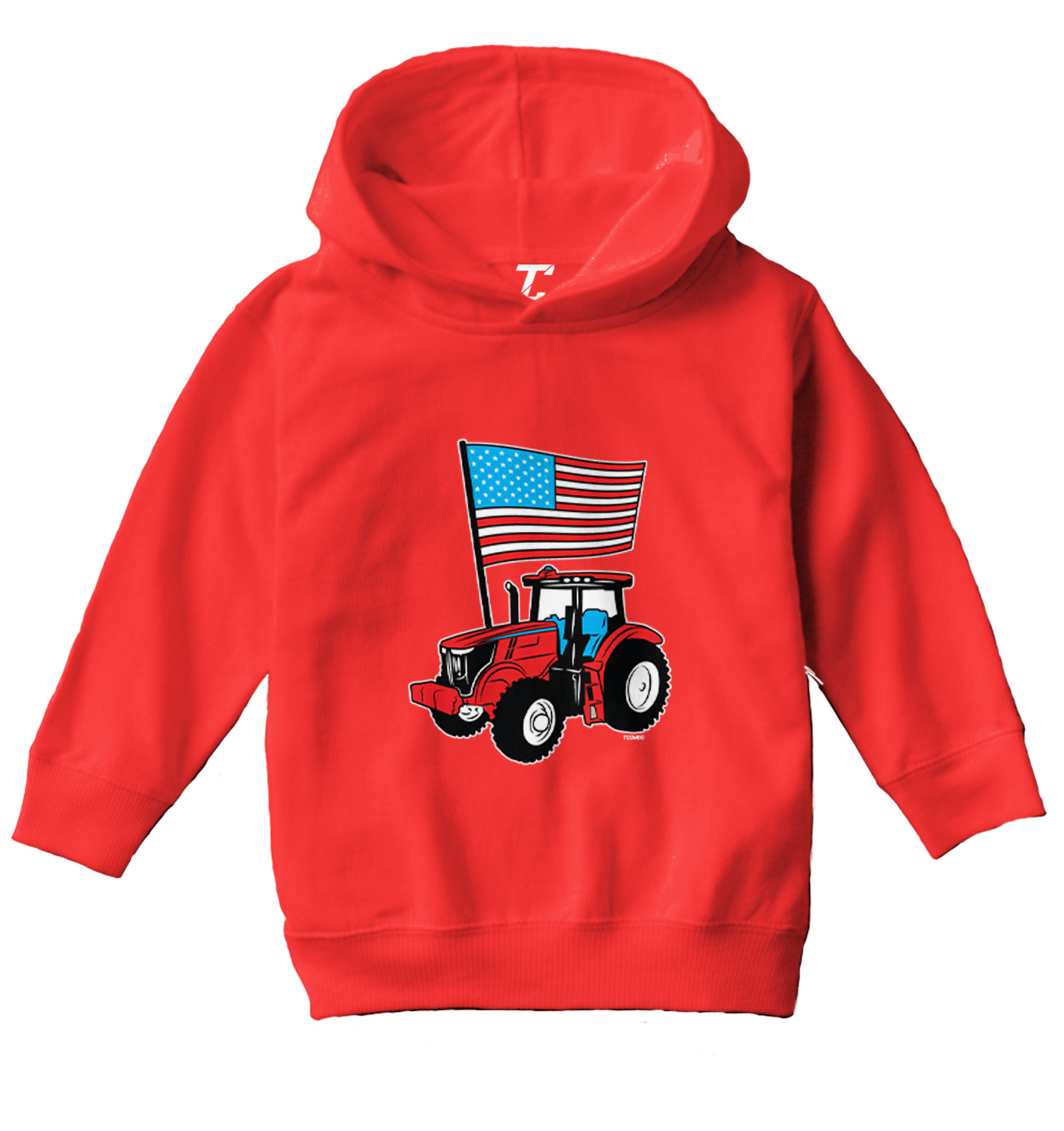 American Flag Tractor - USA 'Murica Stars & Stripes Toddler/Youth Hoodie - Picture 10 of 12