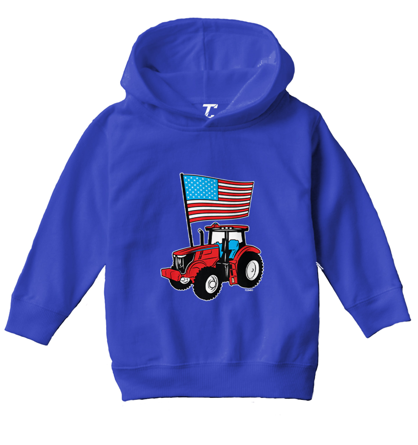 American Flag Tractor - USA 'Murica Stars & Stripes Toddler/Youth Hoodie - Picture 11 of 12