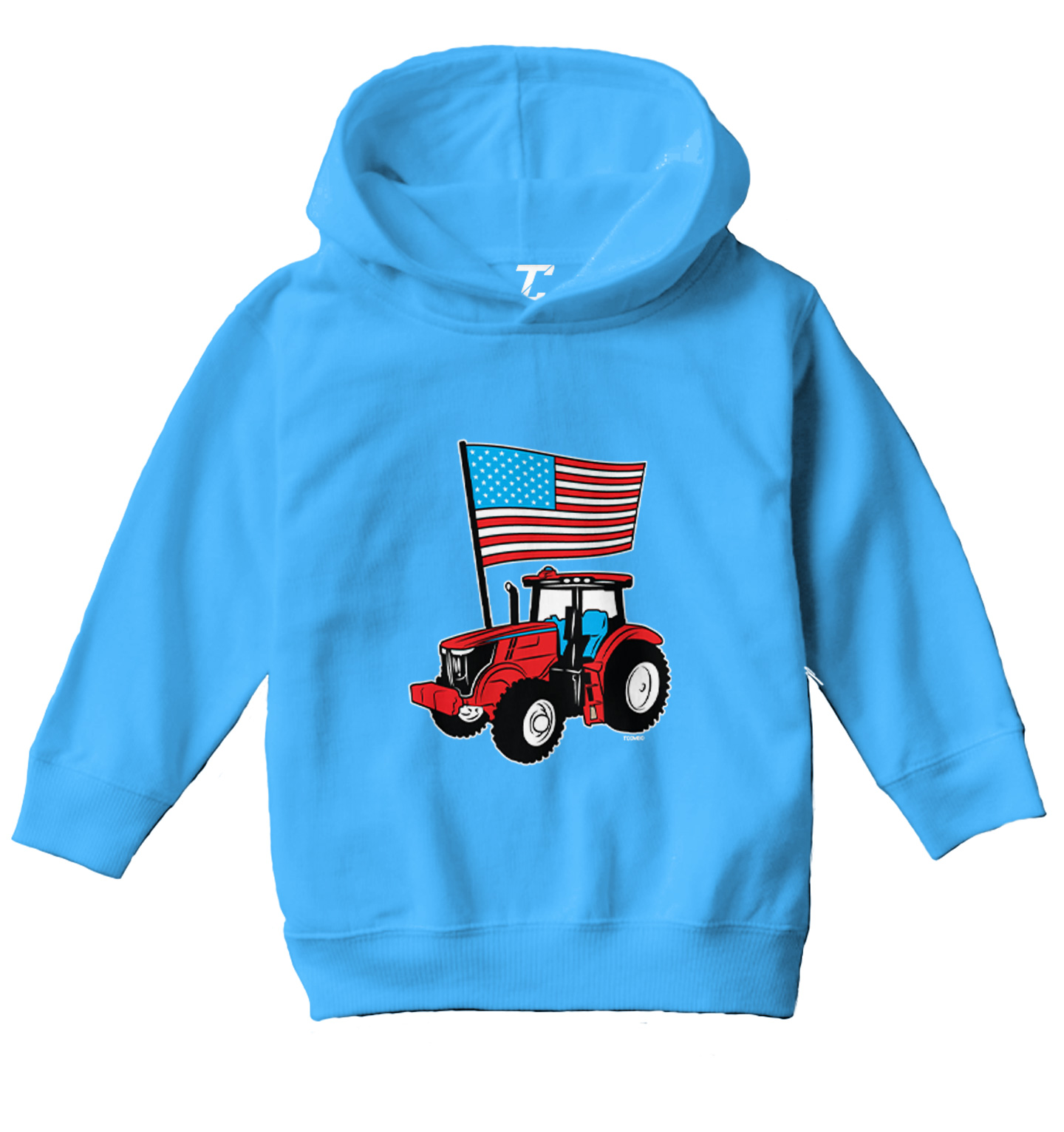 American Flag Tractor - USA 'Murica Stars & Stripes Toddler/Youth Hoodie - Picture 12 of 12