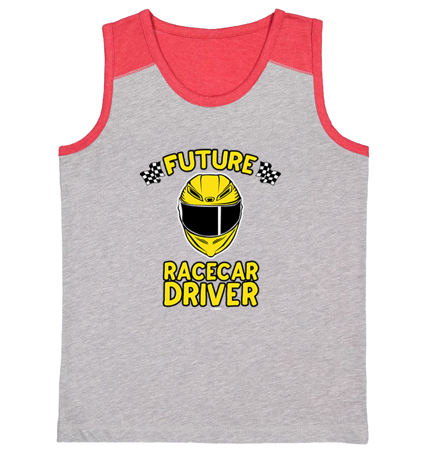 Future Racecar Driver - Fast Car Lover Checkered Flag Youth Contrast Tank Top - Picture 7 of 7