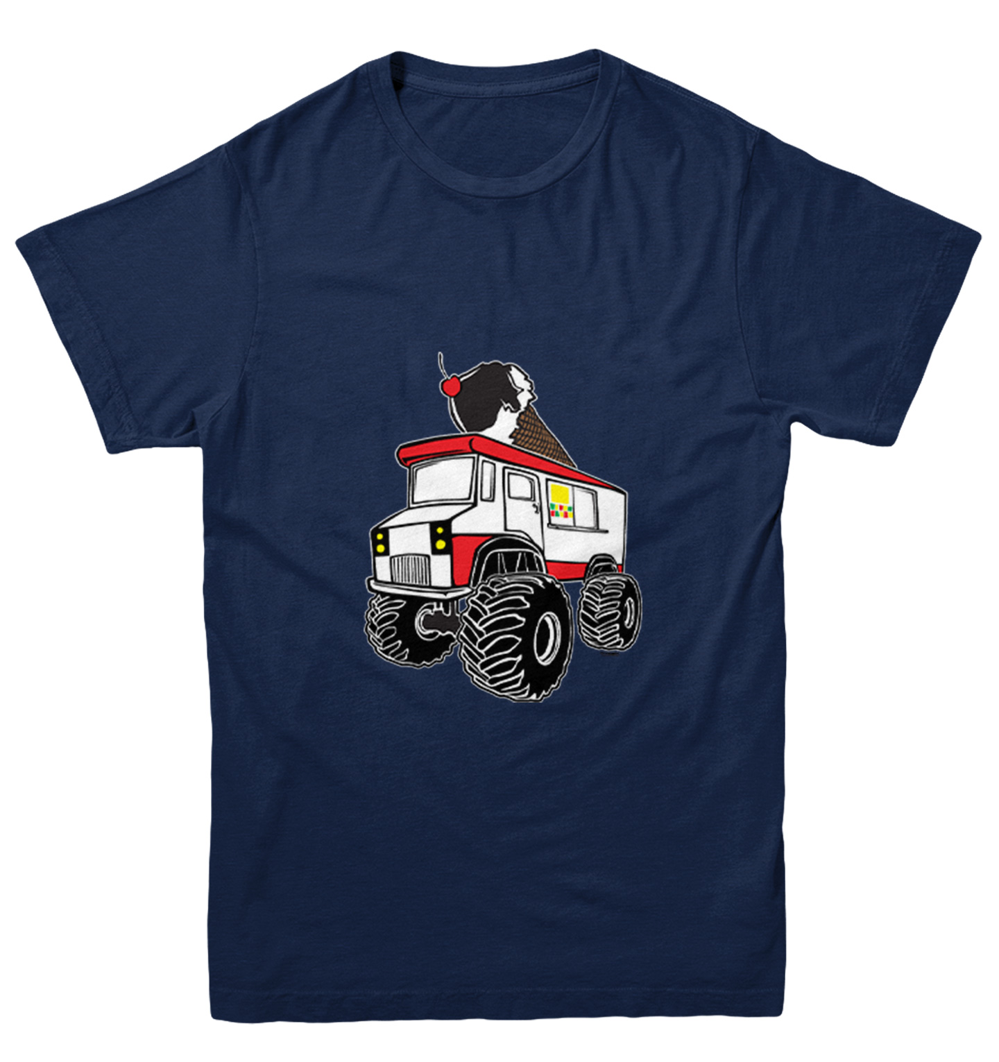 Ice Cream Monster Truck - Awesome Driver Cone Cherry Youth T-Shirt - Picture 7 of 20