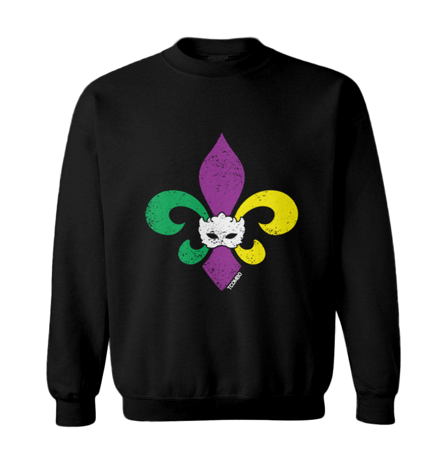 Fleur De Lis - Mardi Gras Mask Festive Parade NOLA Toddler Crewneck Sweater - Picture 2 of 8