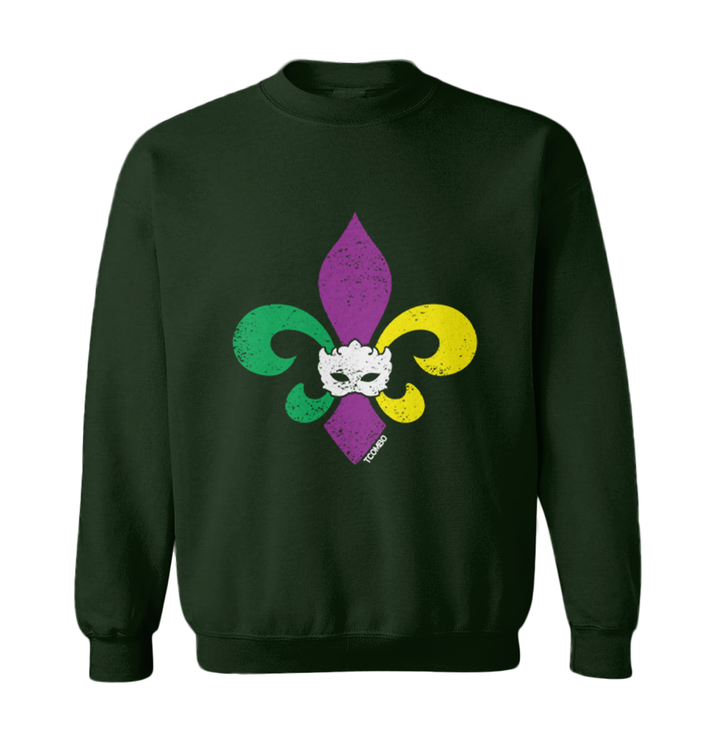 Fleur De Lis - Mardi Gras Mask Festive Parade NOLA Toddler Crewneck Sweater - Picture 3 of 8