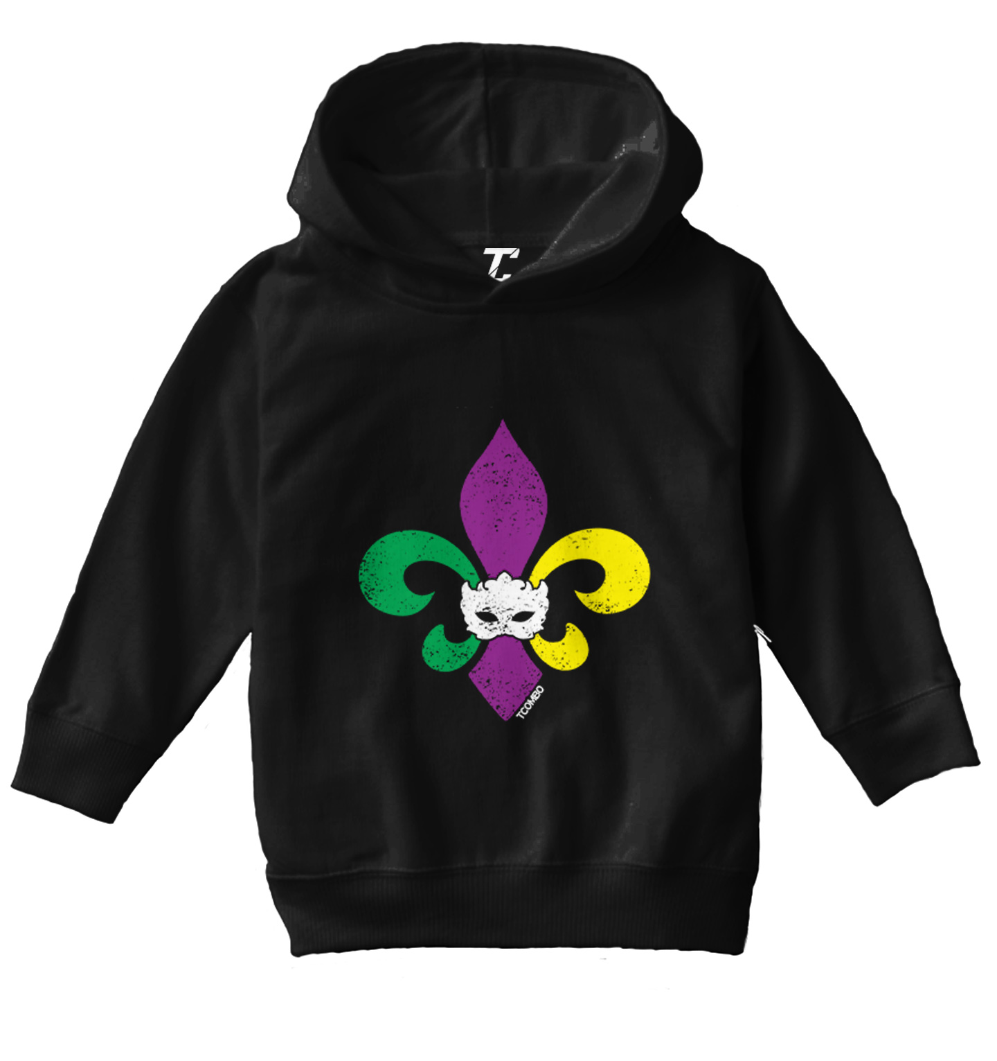 Fleur De Lis - Mardi Gras Mask Festive Parade NOLA Toddler/Youth Hoodie - Picture 2 of 12