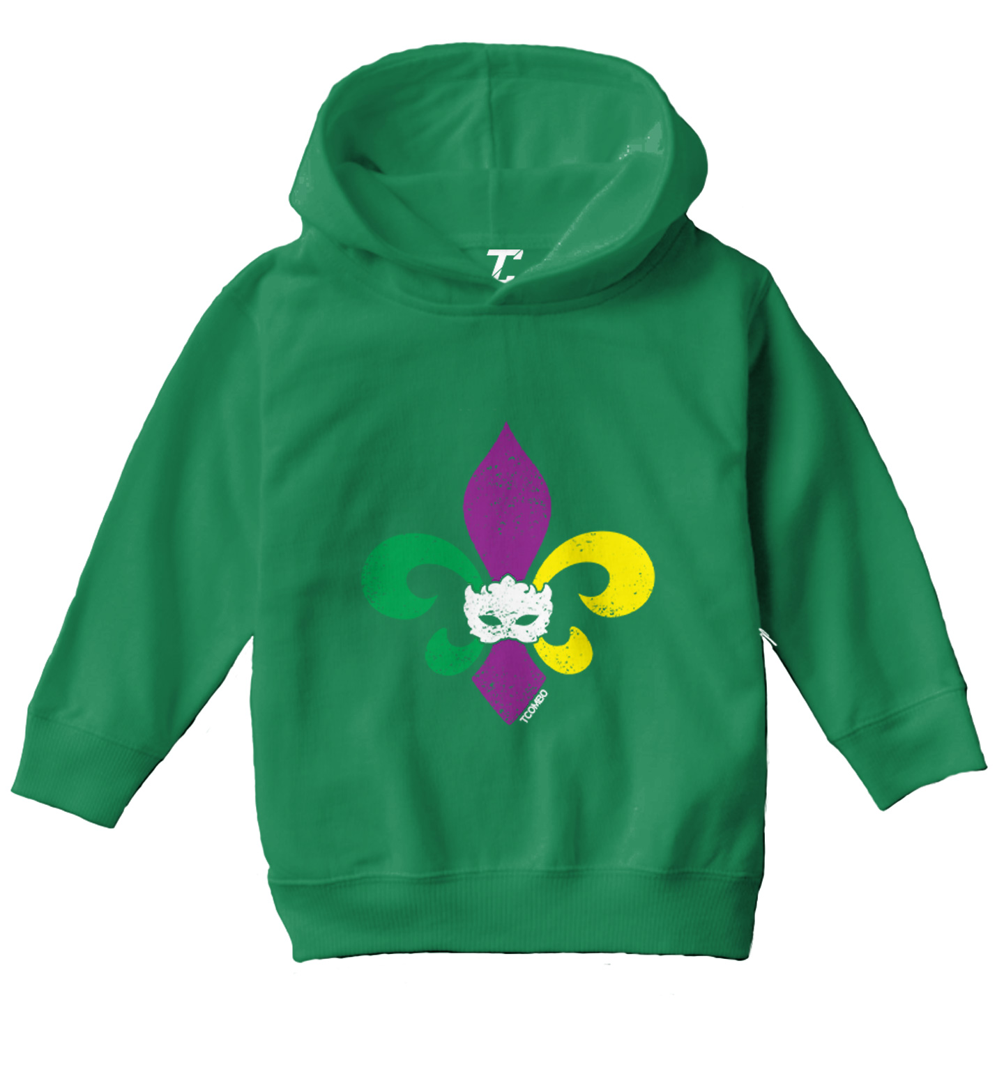 Fleur De Lis - Mardi Gras Mask Festive Parade NOLA Toddler/Youth Hoodie - Picture 5 of 12