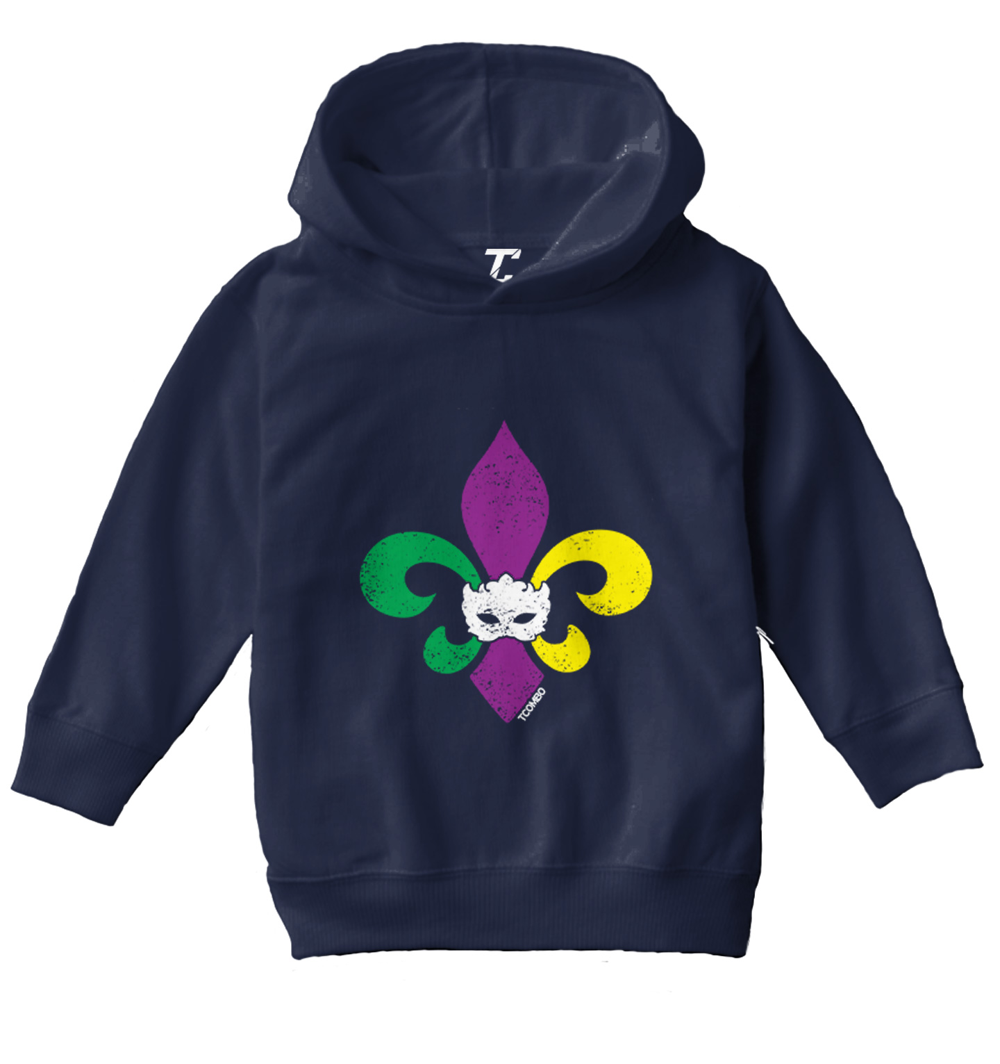Fleur De Lis - Mardi Gras Mask Festive Parade NOLA Toddler/Youth Hoodie - Picture 7 of 12
