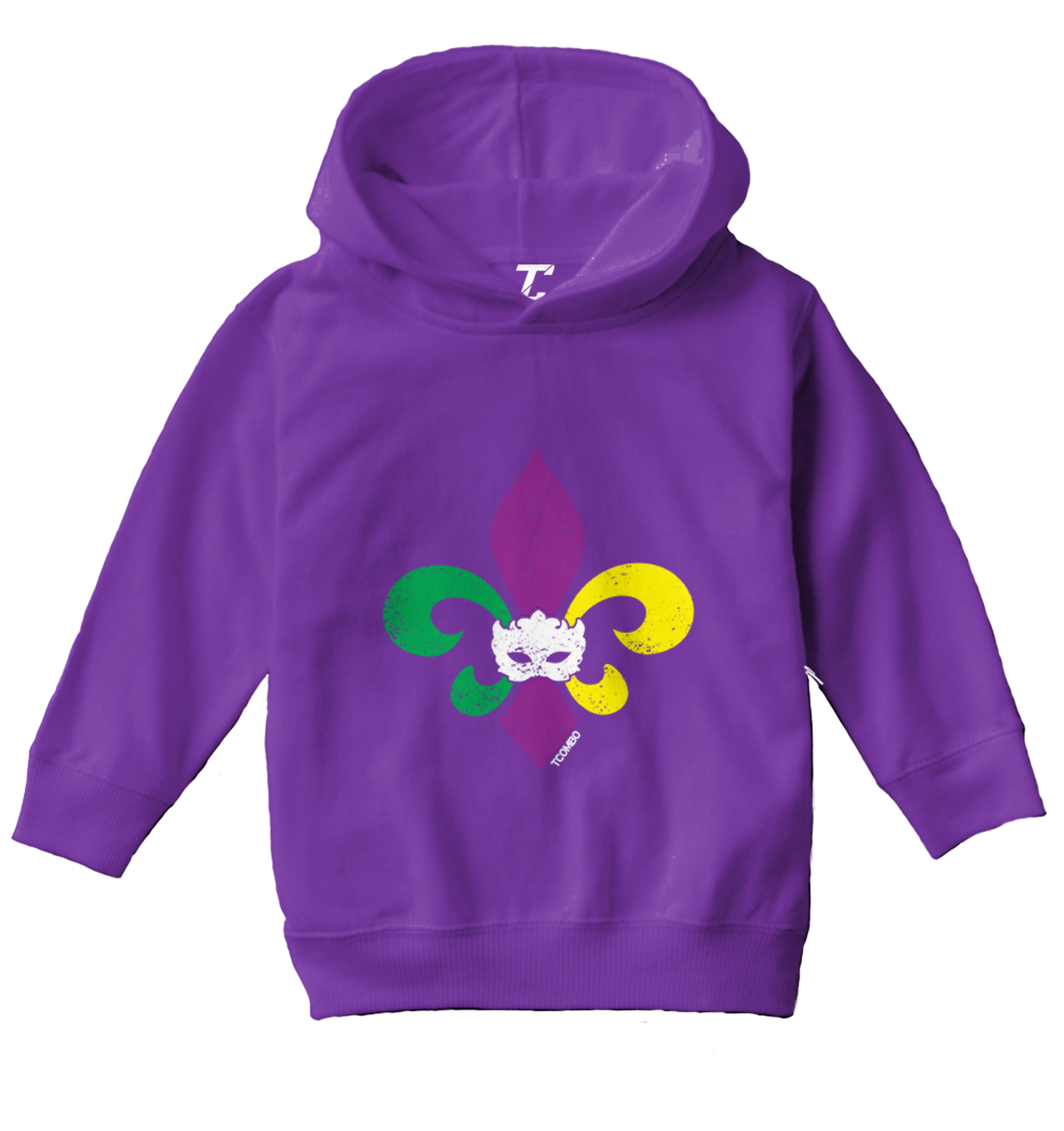 Fleur De Lis - Mardi Gras Mask Festive Parade NOLA Toddler/Youth Hoodie - Picture 9 of 12