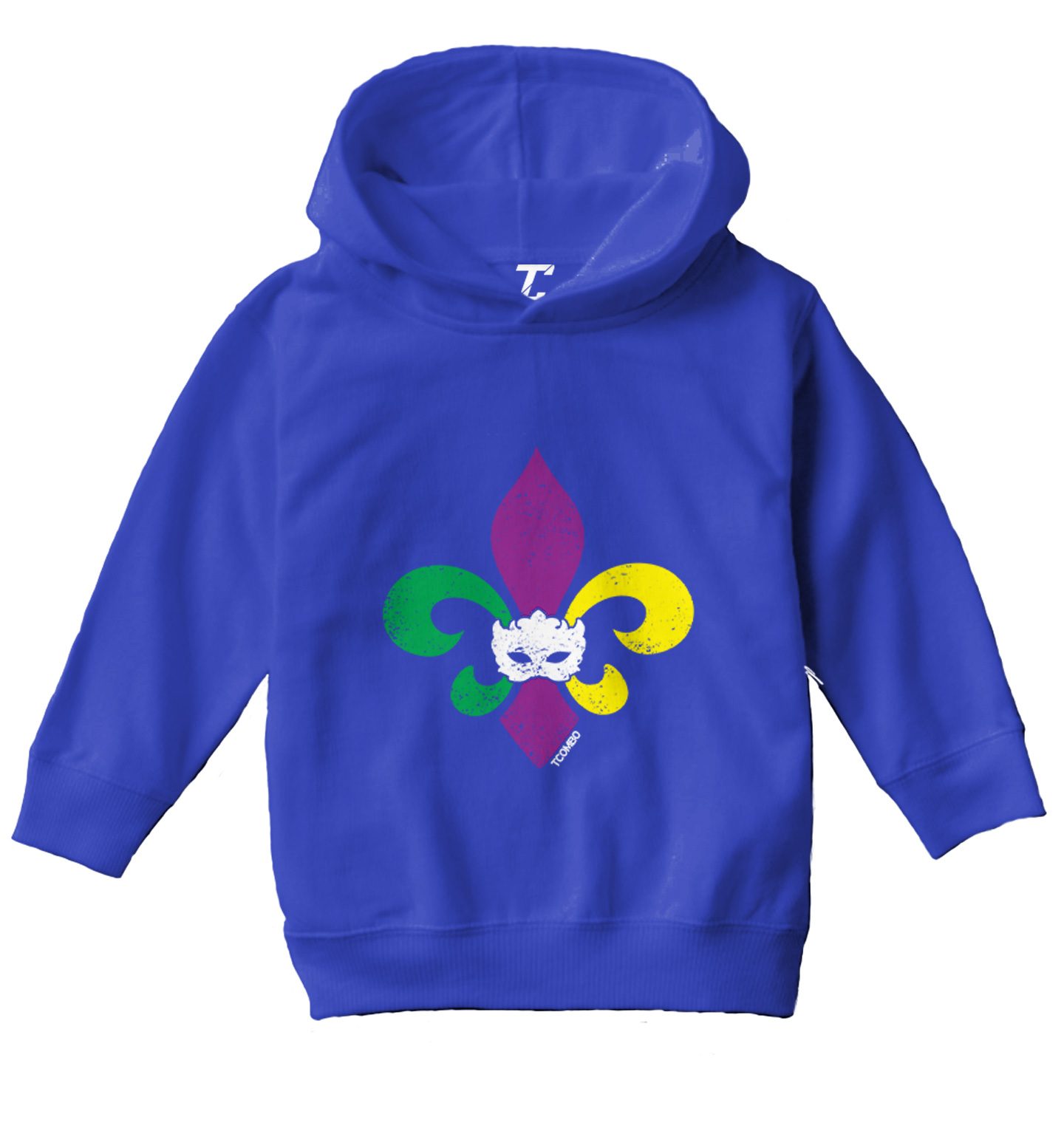 Fleur De Lis - Mardi Gras Mask Festive Parade NOLA Toddler/Youth Hoodie - Picture 11 of 12