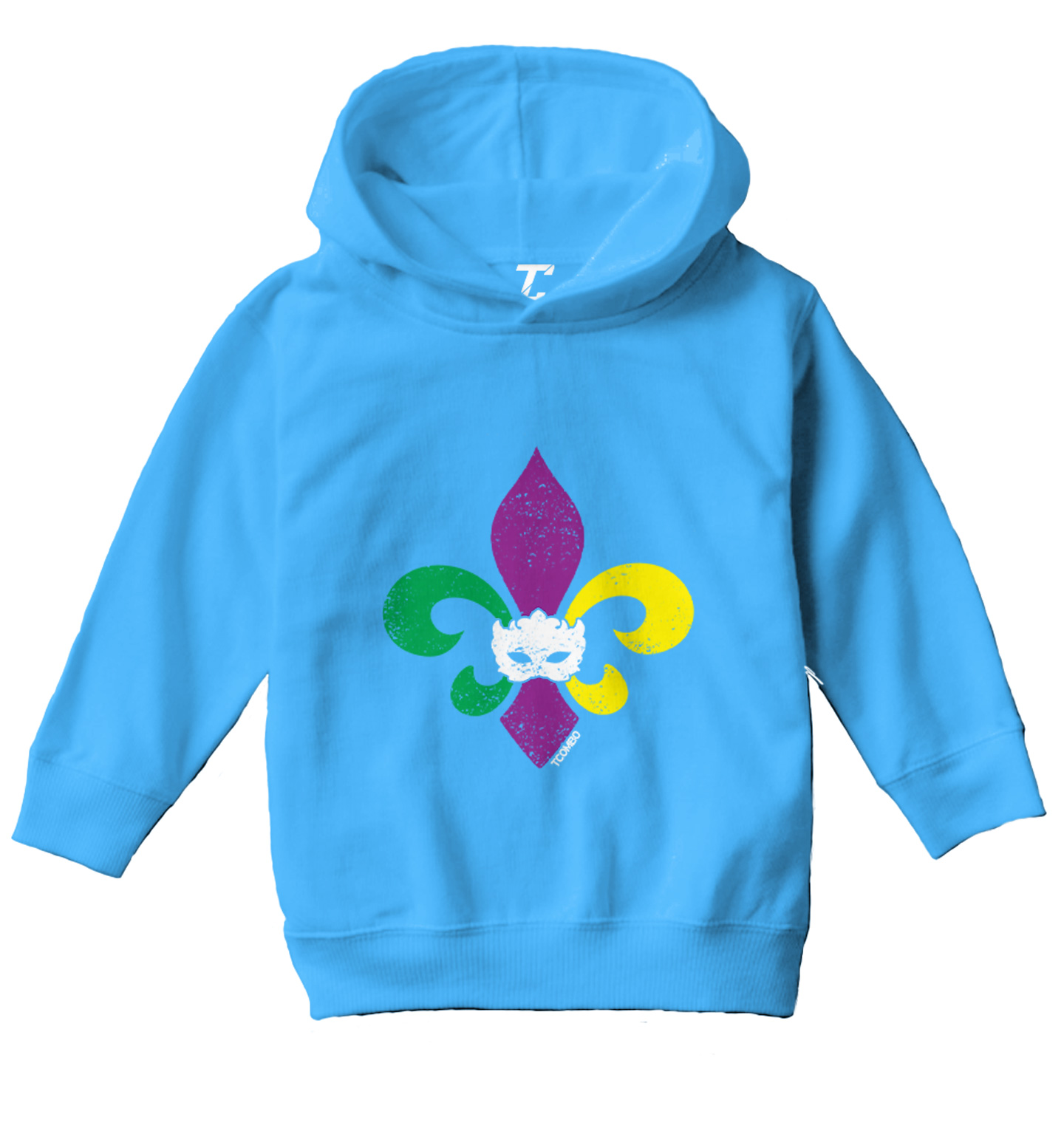 Fleur De Lis - Mardi Gras Mask Festive Parade NOLA Toddler/Youth Hoodie - Picture 12 of 12