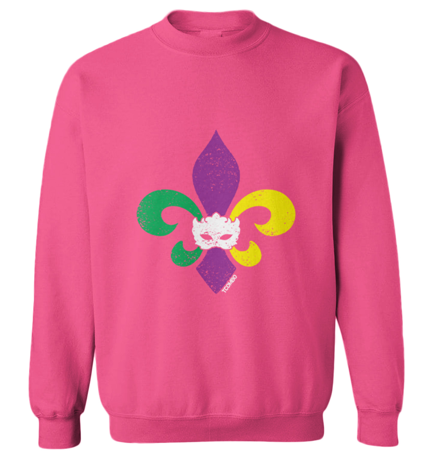 Fleur De Lis - Mardi Gras Mask Festive Parade NOLA Toddler Crewneck Sweater - Picture 6 of 8