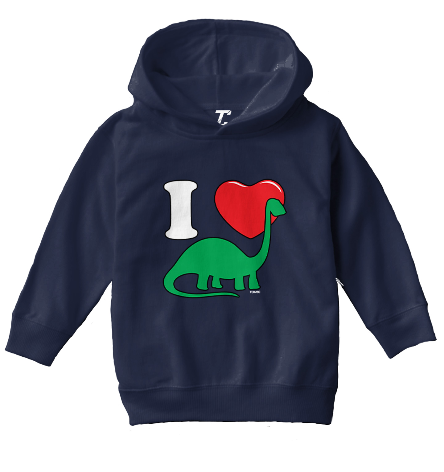I Love Dinosaurs - Brachiosaurus Dino Heart Toddler/Youth Hoodie - Picture 7 of 12