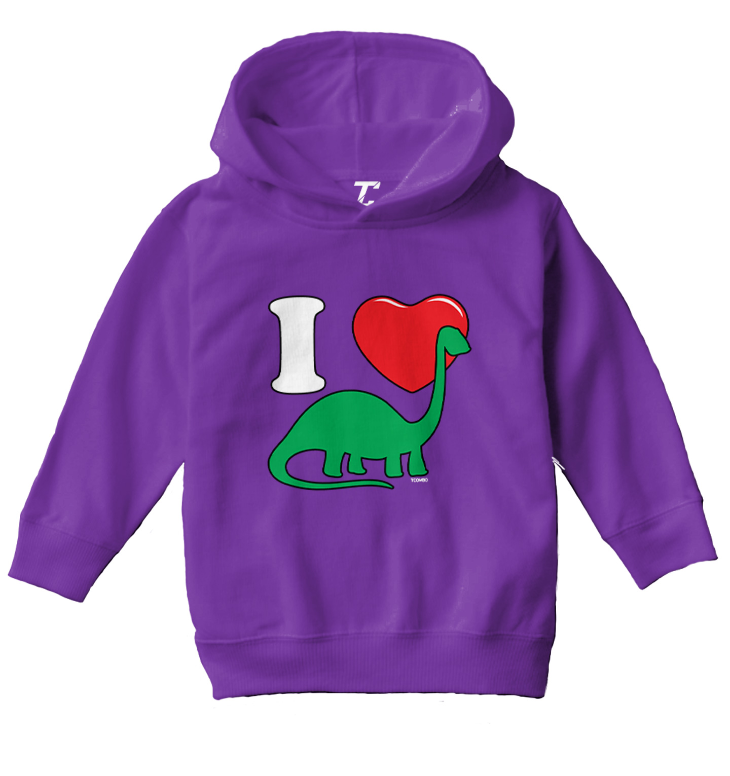 I Love Dinosaurs - Brachiosaurus Dino Heart Toddler/Youth Hoodie - Picture 9 of 12