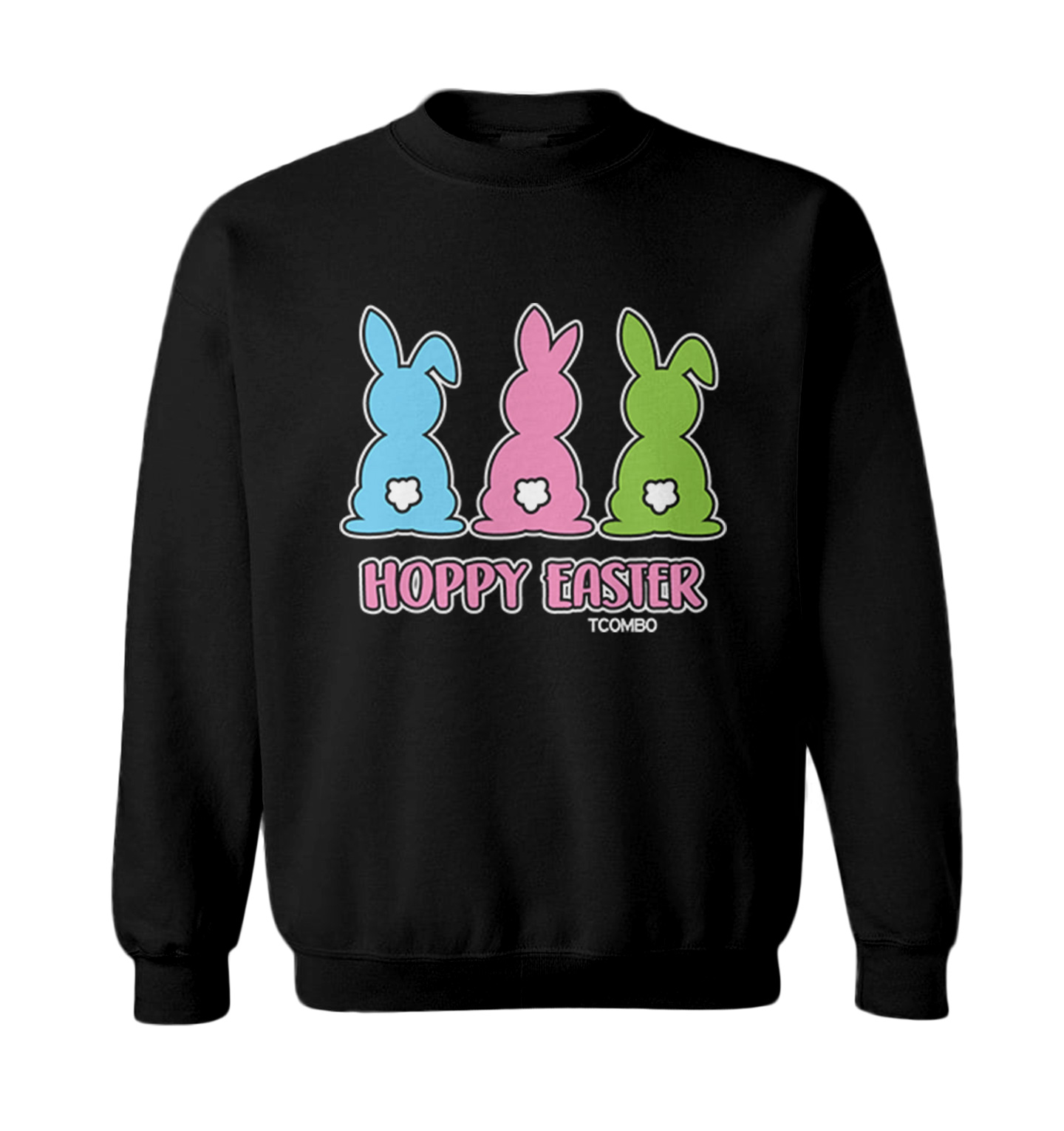 Hoppy Easter - Happy Bunny Rabbit Cottontail Holiday Toddler Crewneck Sweater - Picture 2 of 8