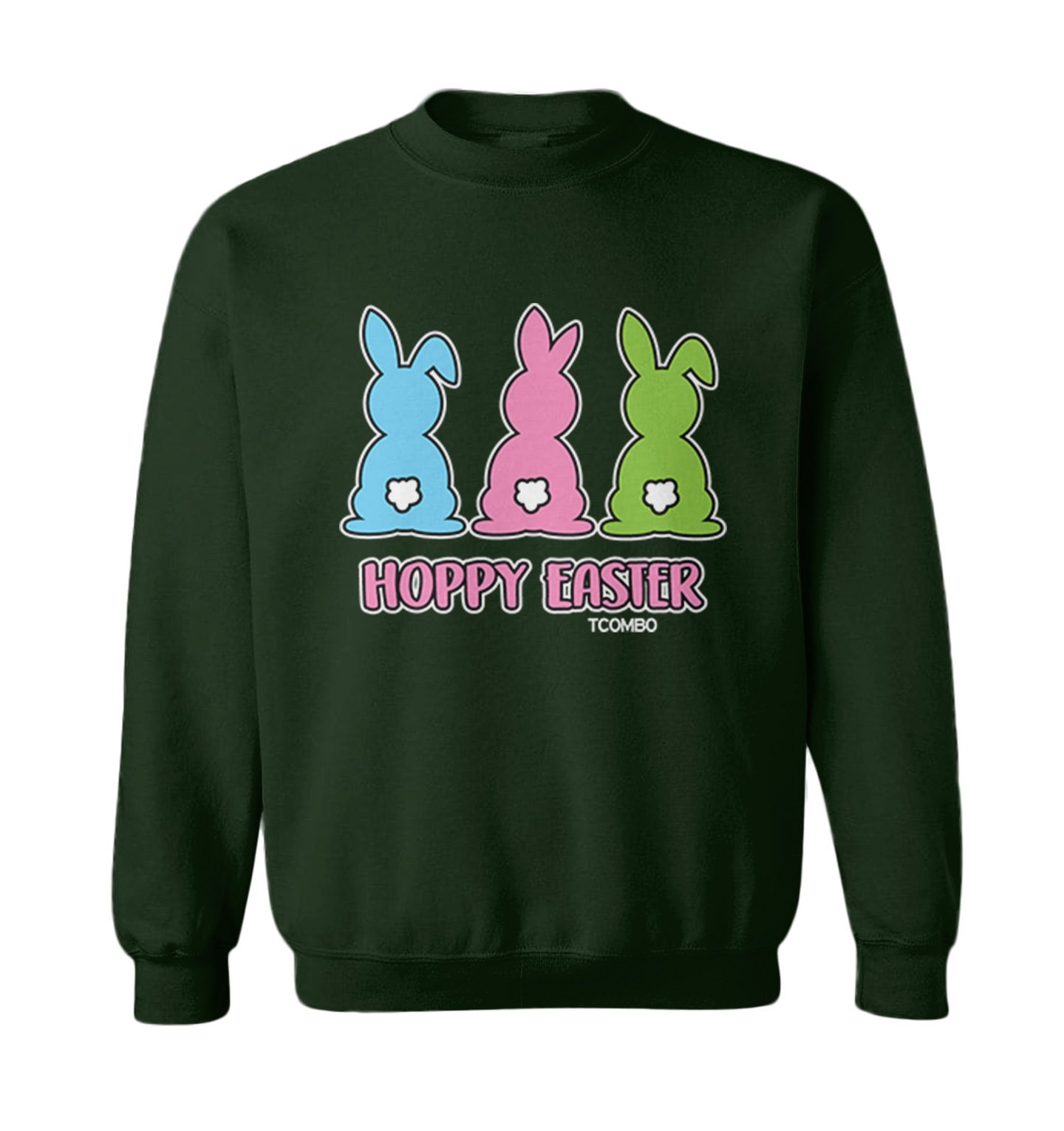 Hoppy Easter - Happy Bunny Rabbit Cottontail Holiday Toddler Crewneck Sweater - Picture 3 of 8
