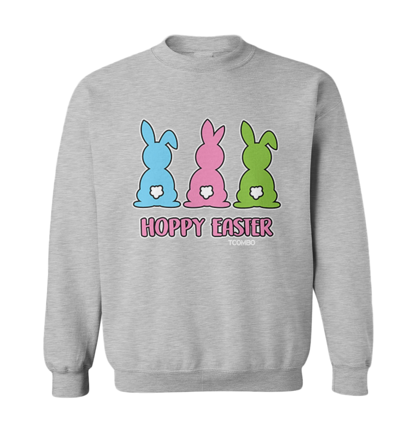 Hoppy Easter - Happy Bunny Rabbit Cottontail Holiday Toddler Crewneck Sweater - Picture 4 of 8