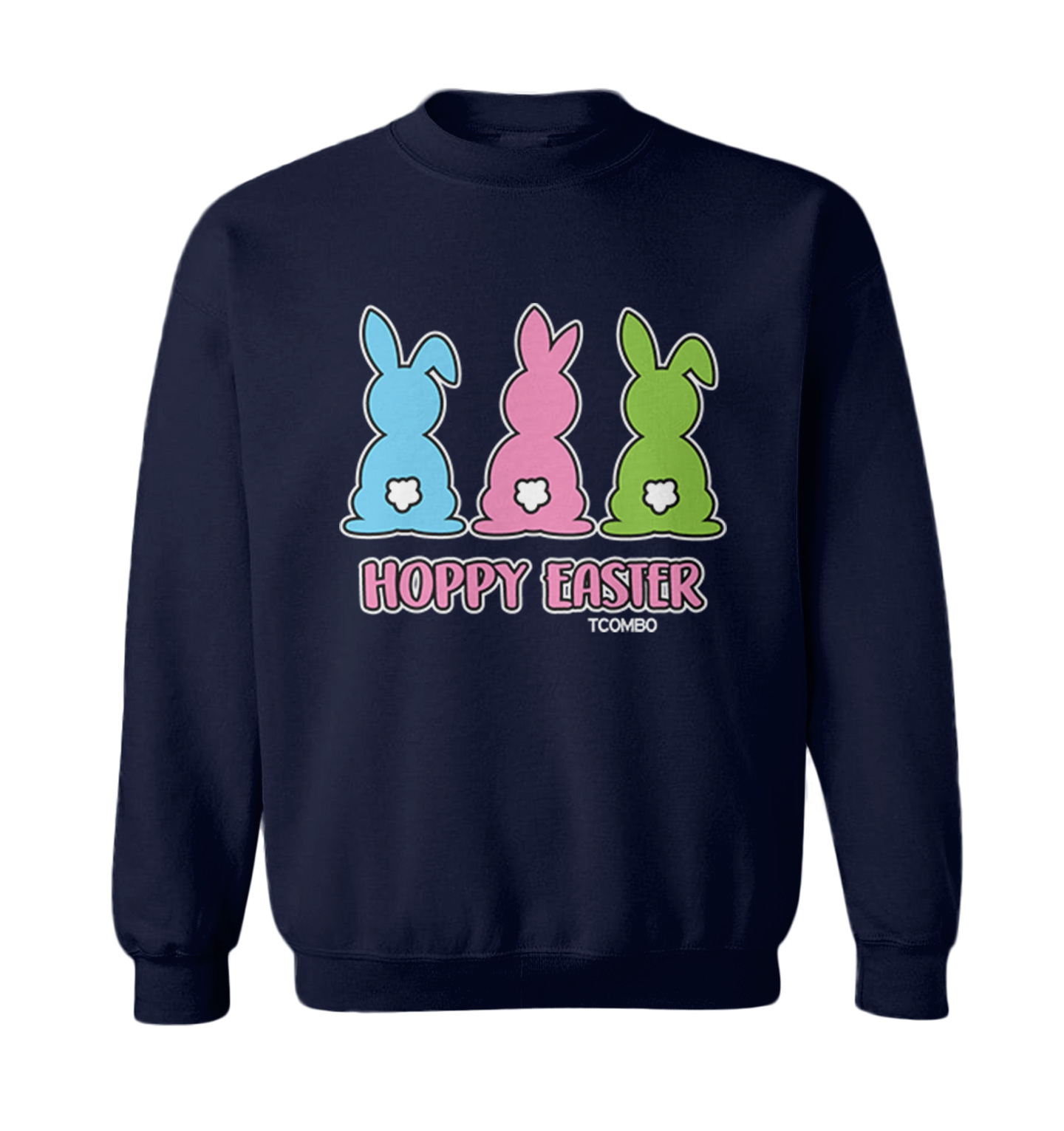 Hoppy Easter - Happy Bunny Rabbit Cottontail Holiday Toddler Crewneck Sweater - Picture 5 of 8