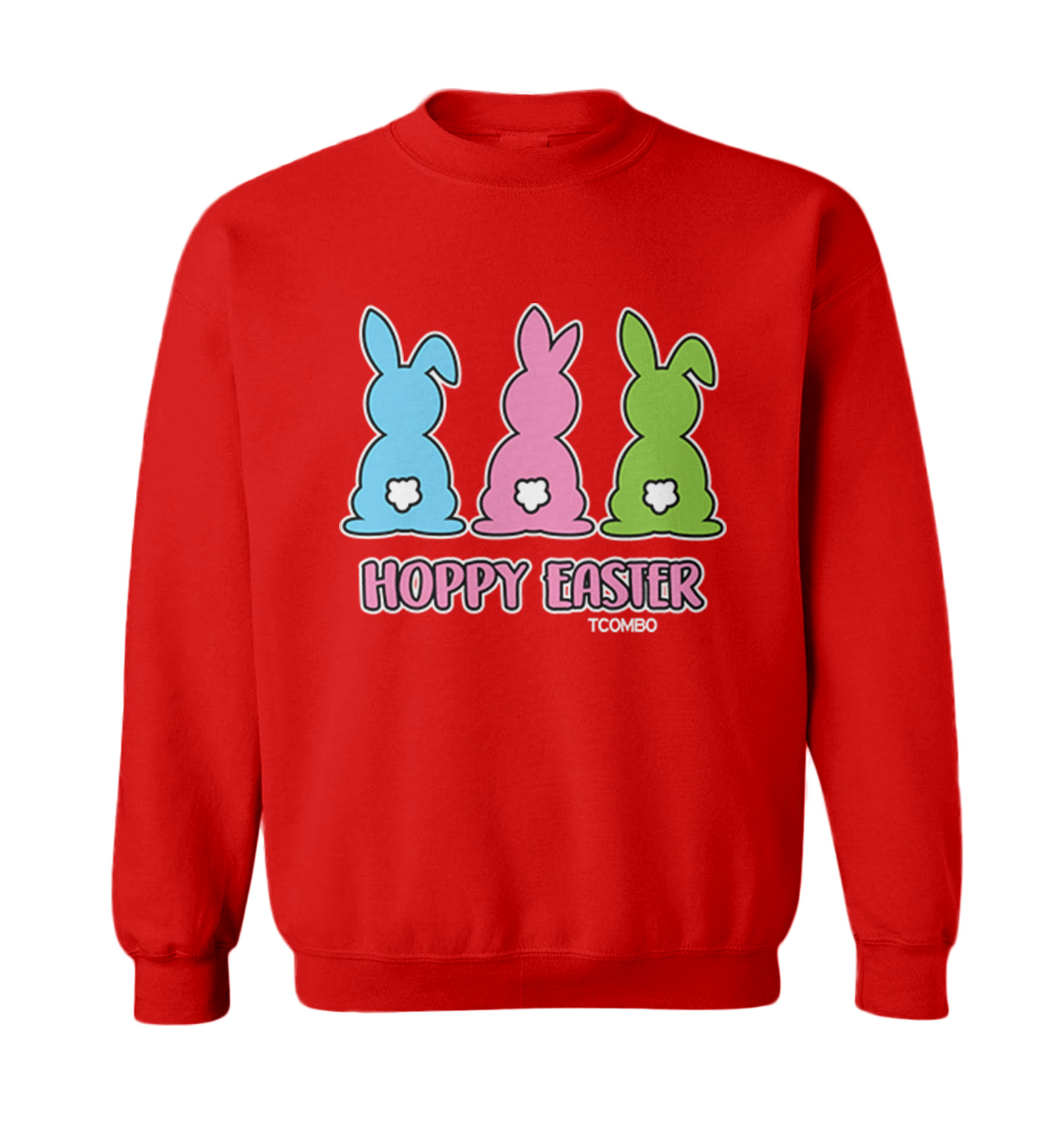 Hoppy Easter - Happy Bunny Rabbit Cottontail Holiday Toddler Crewneck Sweater - Picture 7 of 8