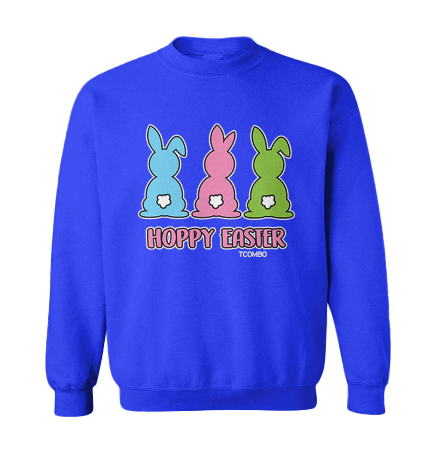 Hoppy Easter - Happy Bunny Rabbit Cottontail Holiday Toddler Crewneck Sweater - Picture 8 of 8