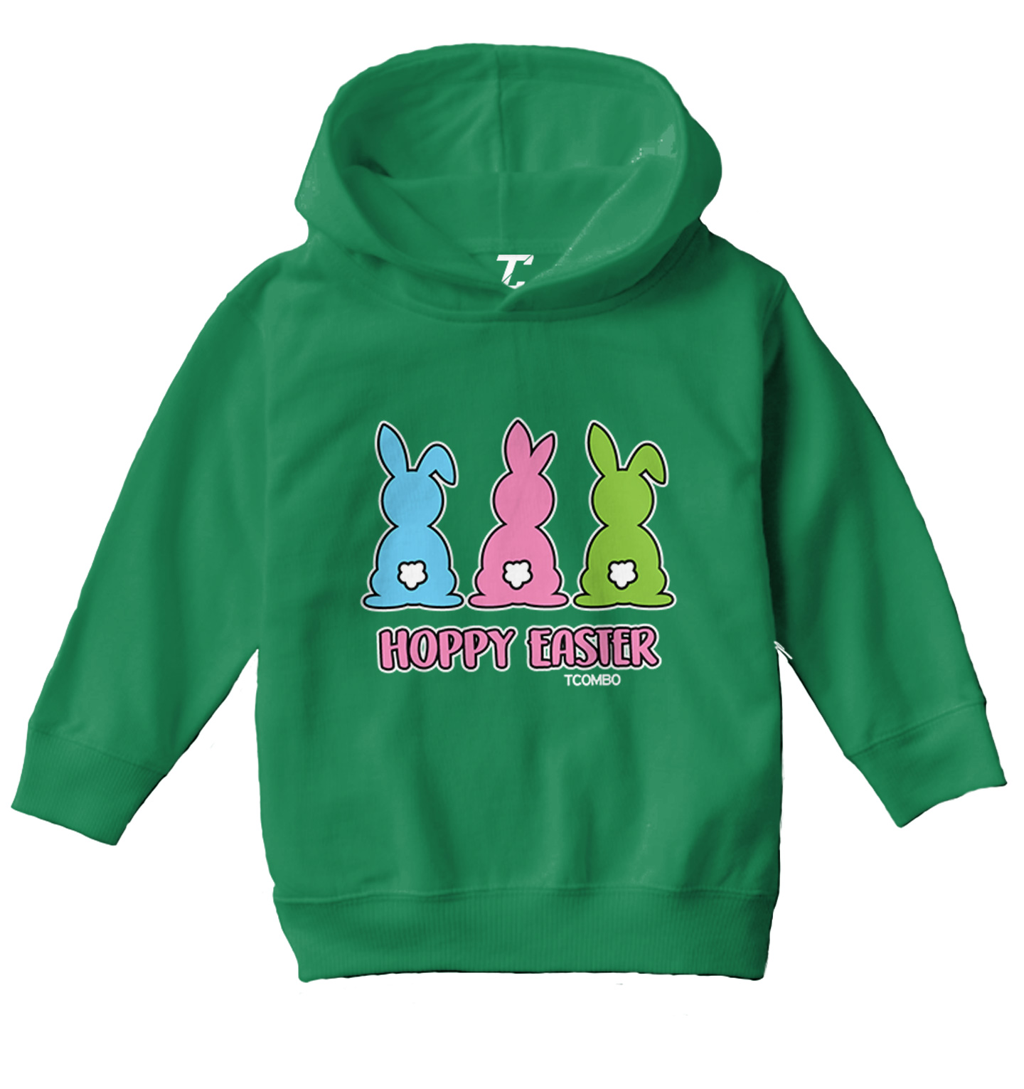 Hoppy Easter - Happy Bunny Rabbit Cottontail Holiday Toddler/Youth Hoodie - Picture 5 of 12