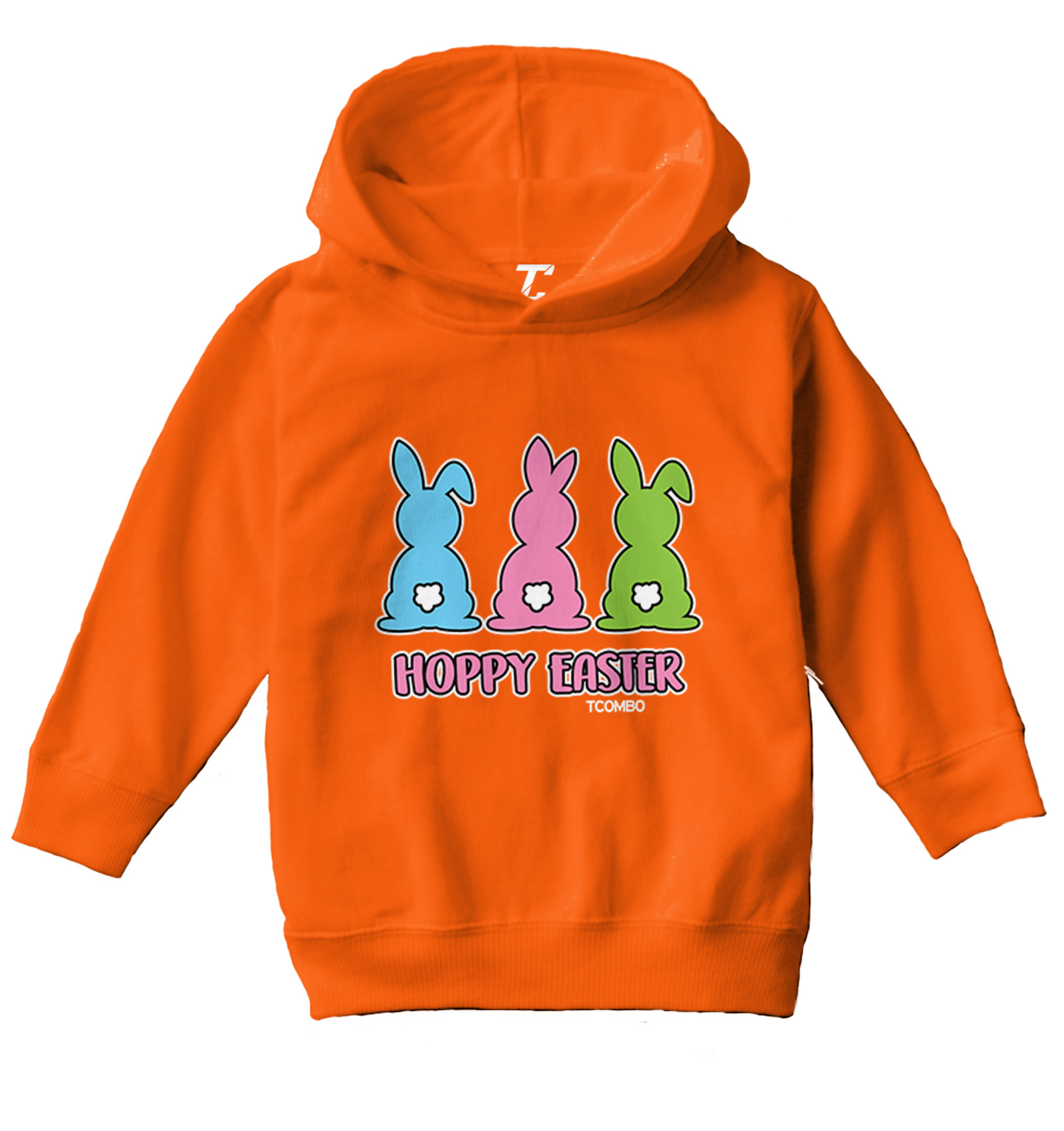 Hoppy Easter - Happy Bunny Rabbit Cottontail Holiday Toddler/Youth Hoodie - Picture 8 of 12
