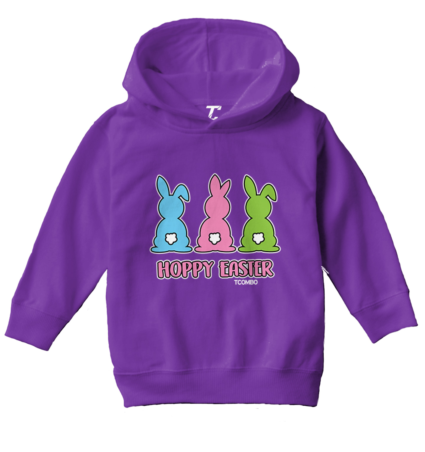Hoppy Easter - Happy Bunny Rabbit Cottontail Holiday Toddler/Youth Hoodie - Picture 9 of 12