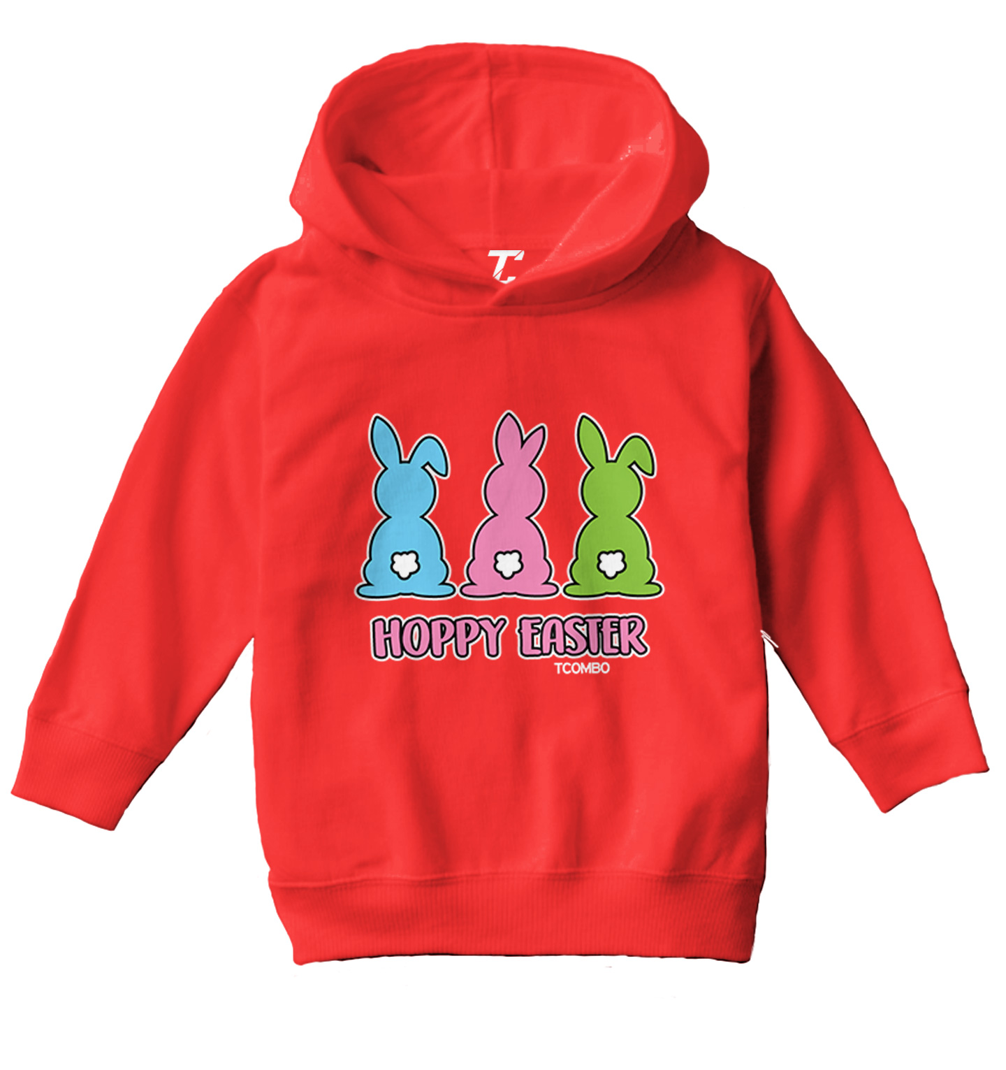 Hoppy Easter - Happy Bunny Rabbit Cottontail Holiday Toddler/Youth Hoodie - Picture 10 of 12