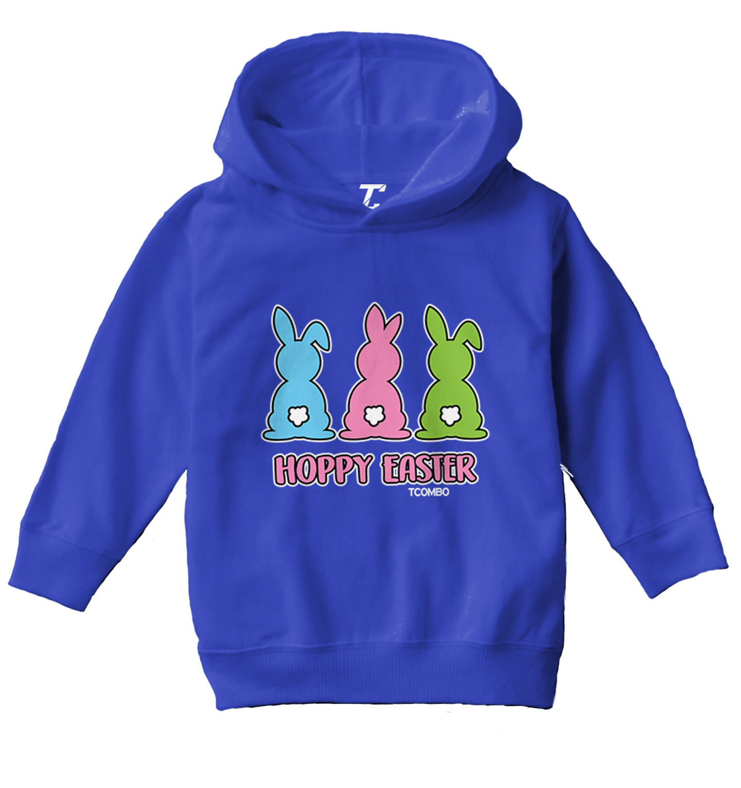 Hoppy Easter - Happy Bunny Rabbit Cottontail Holiday Toddler/Youth Hoodie - Picture 11 of 12