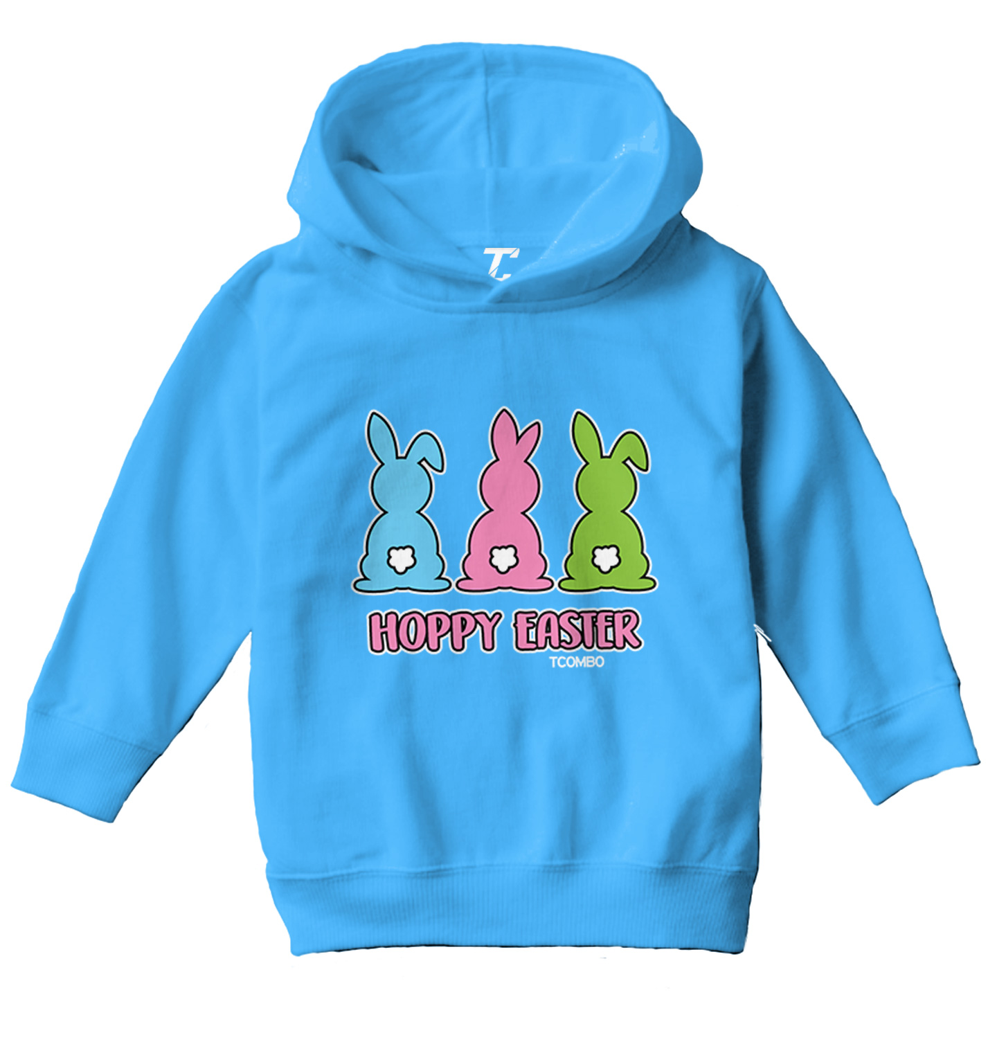 Hoppy Easter - Happy Bunny Rabbit Cottontail Holiday Toddler/Youth Hoodie - Picture 12 of 12