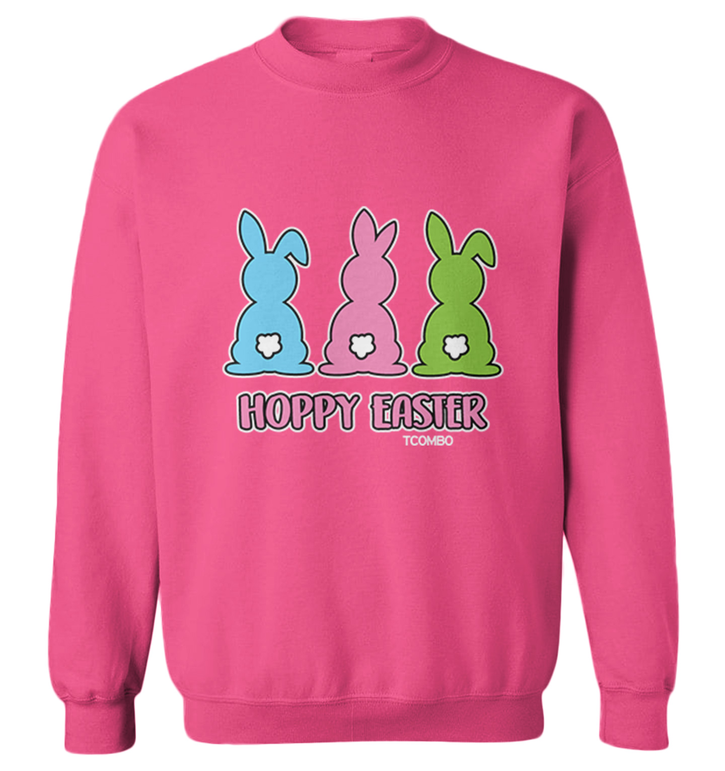 Hoppy Easter - Happy Bunny Rabbit Cottontail Holiday Toddler Crewneck Sweater - Picture 6 of 8