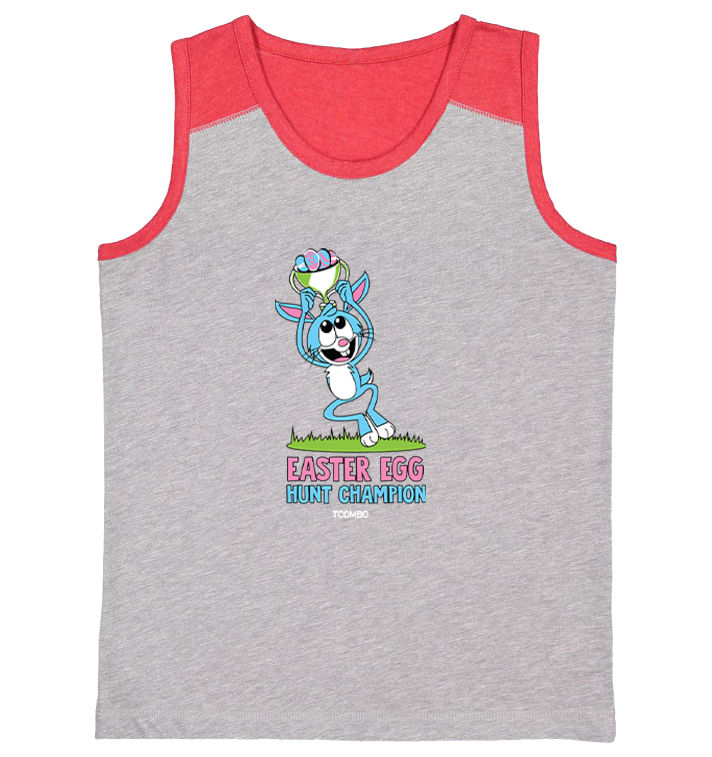 Easter Egg Hunting Champion - Bunny Rabbit Cute Youth Contrast Tank Top - Picture 7 of 7