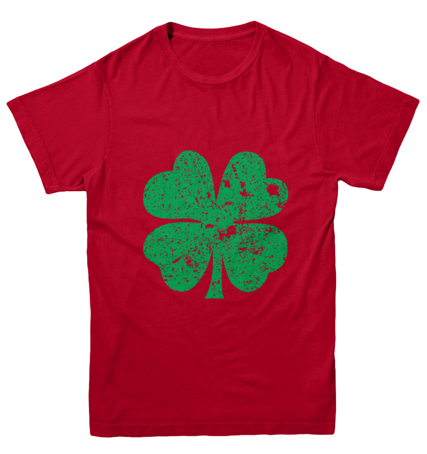 Distressed Green Four Leaf Clover - St. Patrick's Day Youth T-Shirt - Picture 11 of 20