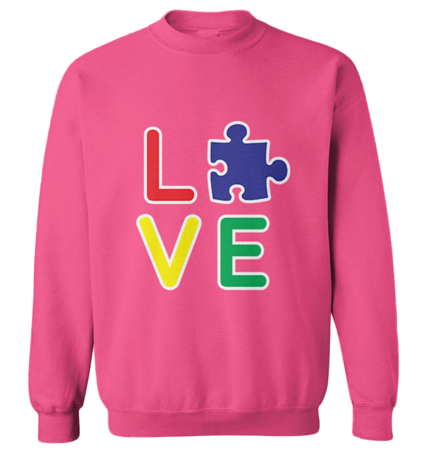Love Autism - Autistic Awareness Puzzle Piece Toddler Crewneck Sweater - Picture 6 of 8