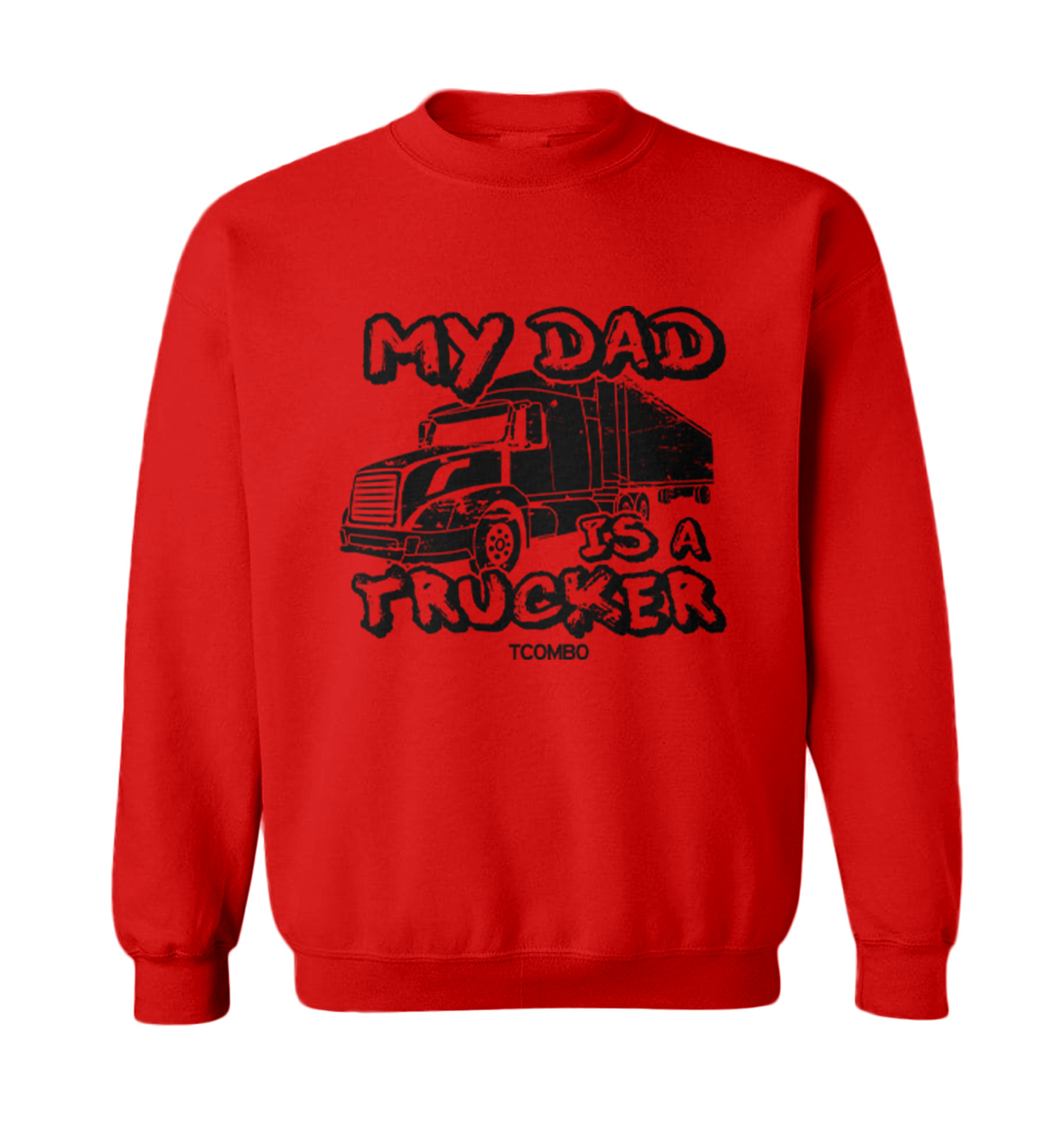 My Dad Is A Trucker - Truck Road Trip Hero Son Daughter Toddler Crewneck Sweater - Picture 4 of 5