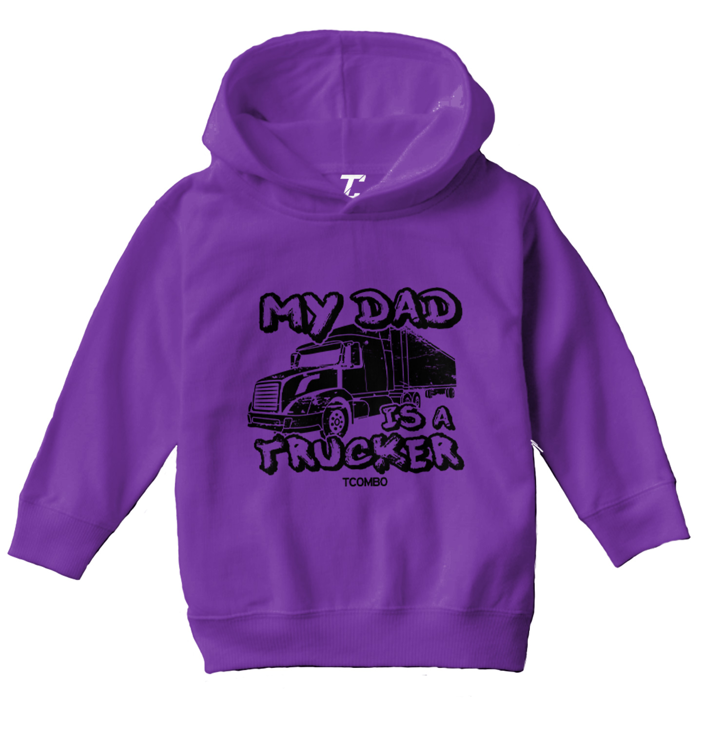 My Dad Is A Trucker - Truck Road Trip Hero Son Daughter Toddler/Youth Hoodie - Picture 7 of 10