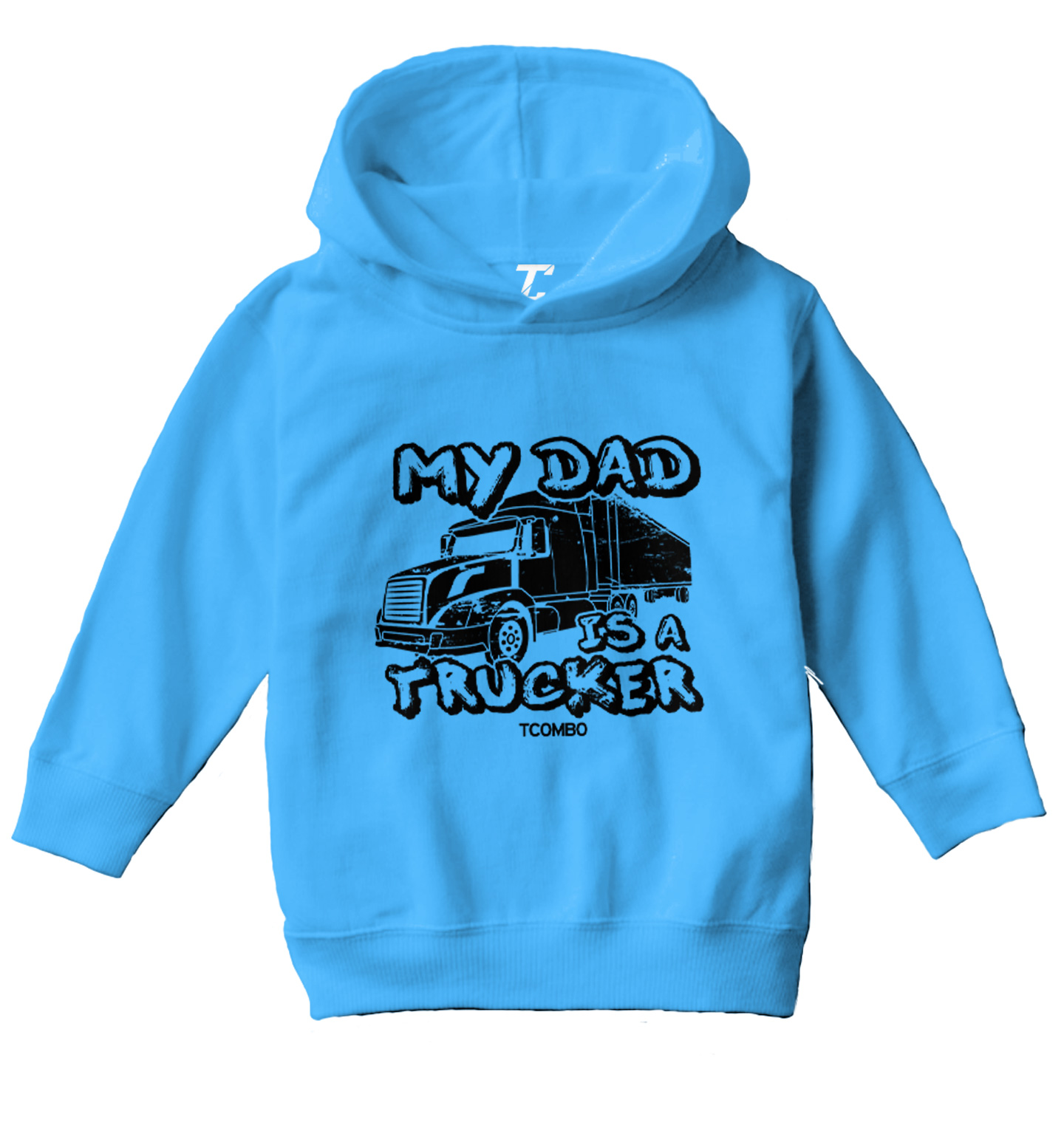 My Dad Is A Trucker - Truck Road Trip Hero Son Daughter Toddler/Youth Hoodie - Picture 10 of 10