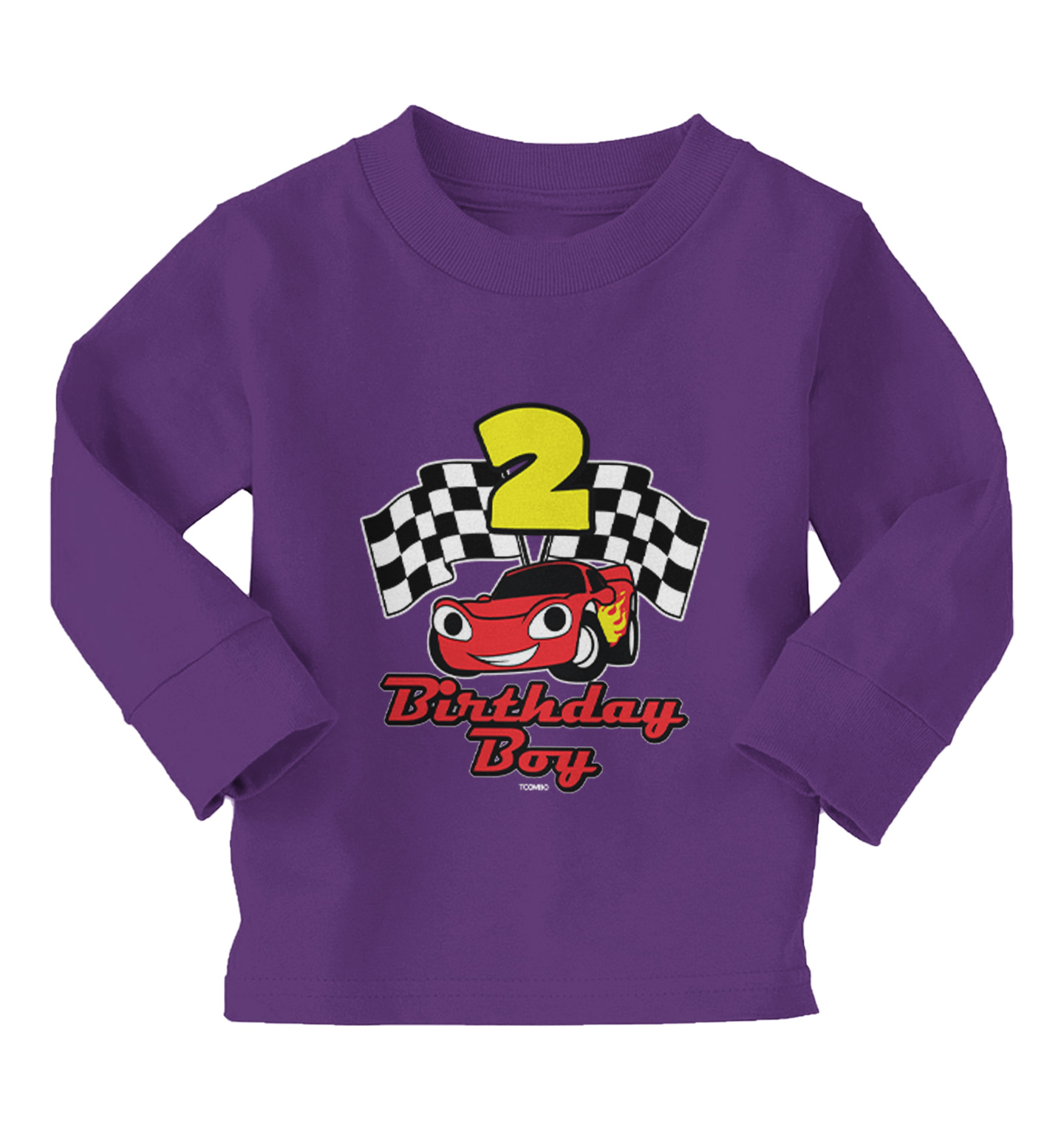 Birthday Boy Car 2 - Two Year Old Checkered Flag Racing Kids T 