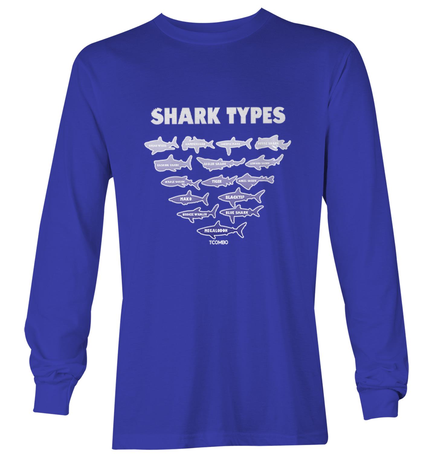 Shark Types - Ocean Water Beach Great White Tiger Youth T-Shirt - Picture 20 of 20