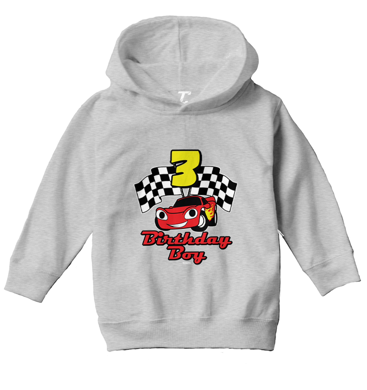 Birthday Boy Car 3 - Three Year Old Checkered Flag Racing Toddler/Youth Hoodie - Picture 6 of 12