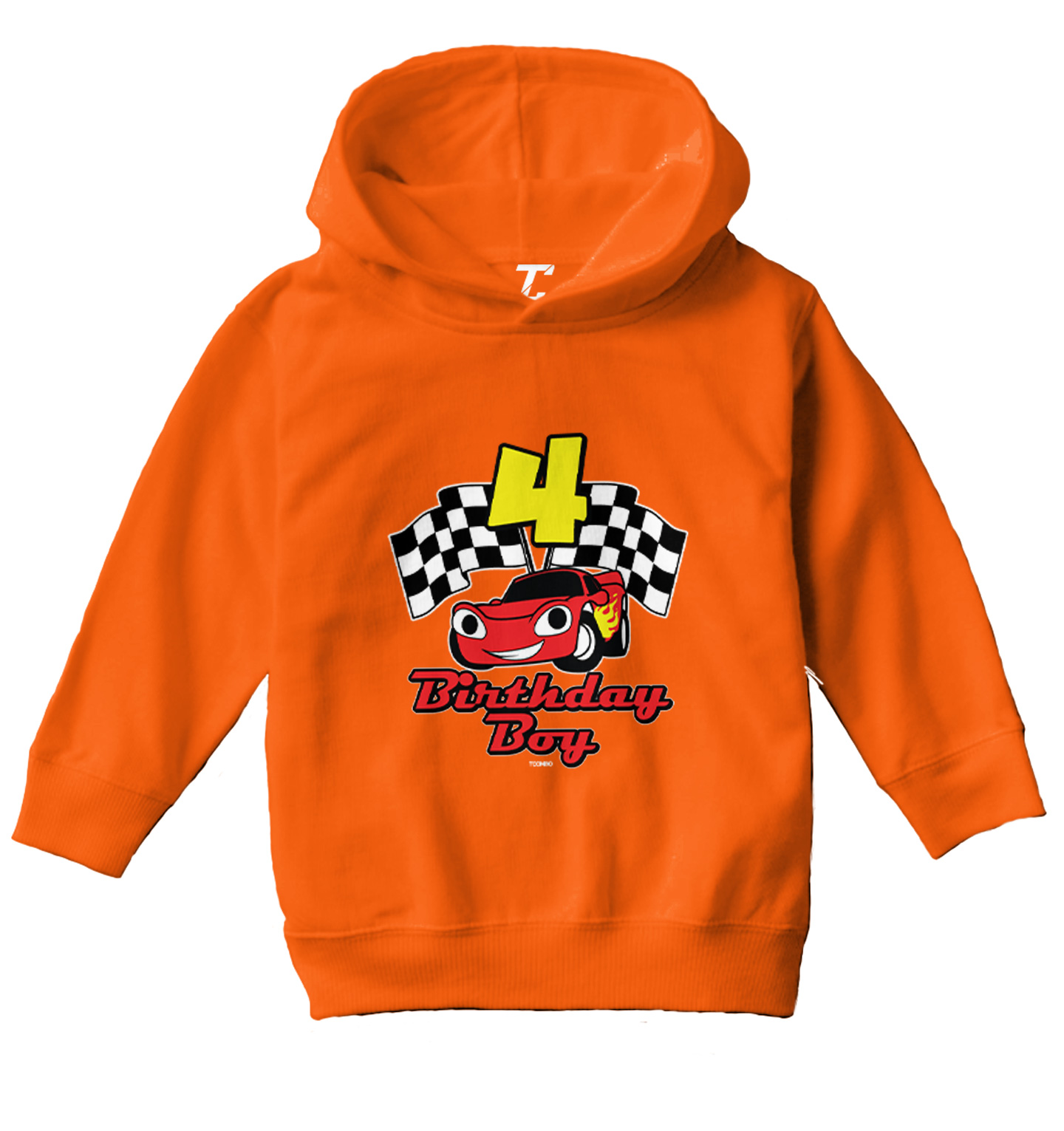 Birthday Boy Car 4 - Four Year Old Checkered Flag Racing Toddler/Youth Hoodie - Picture 8 of 12
