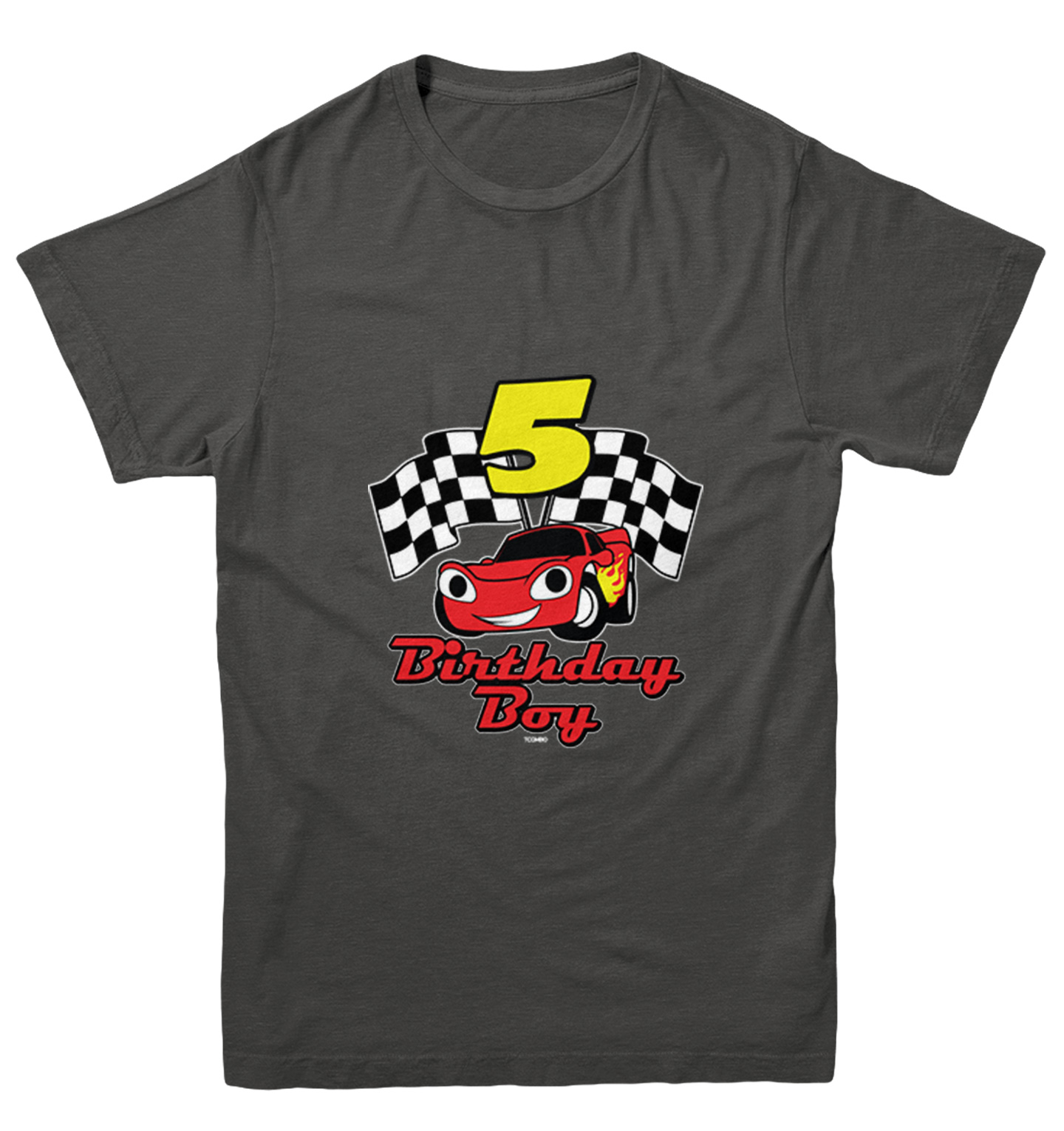 Birthday Boy Car 5 - Five Year Old Checkered Flag Racing Youth T-Shirt - Picture 3 of 20