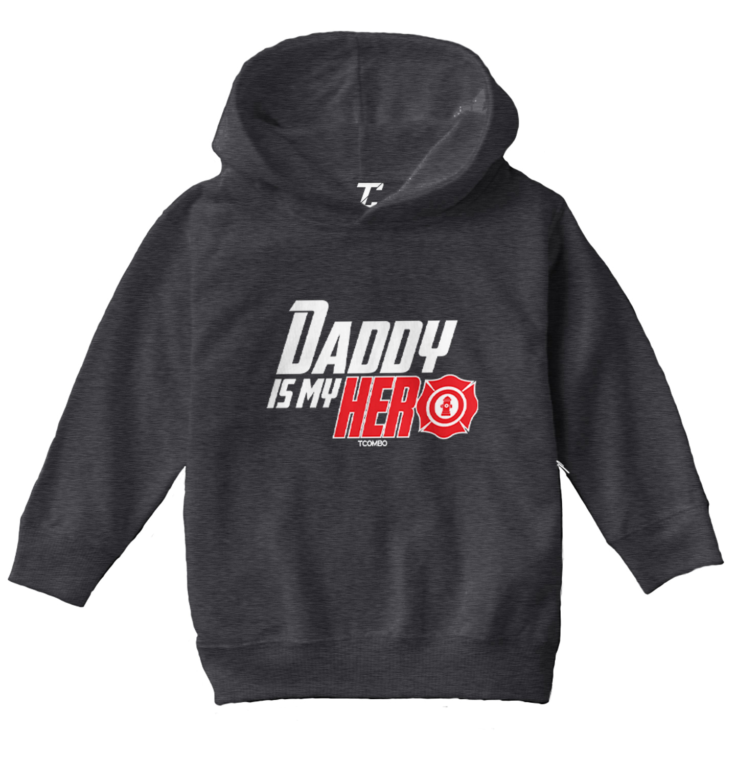Daddy Is My Hero - Firefighter Heroic Father's Day Toddler/Youth Hoodie - Picture 3 of 12