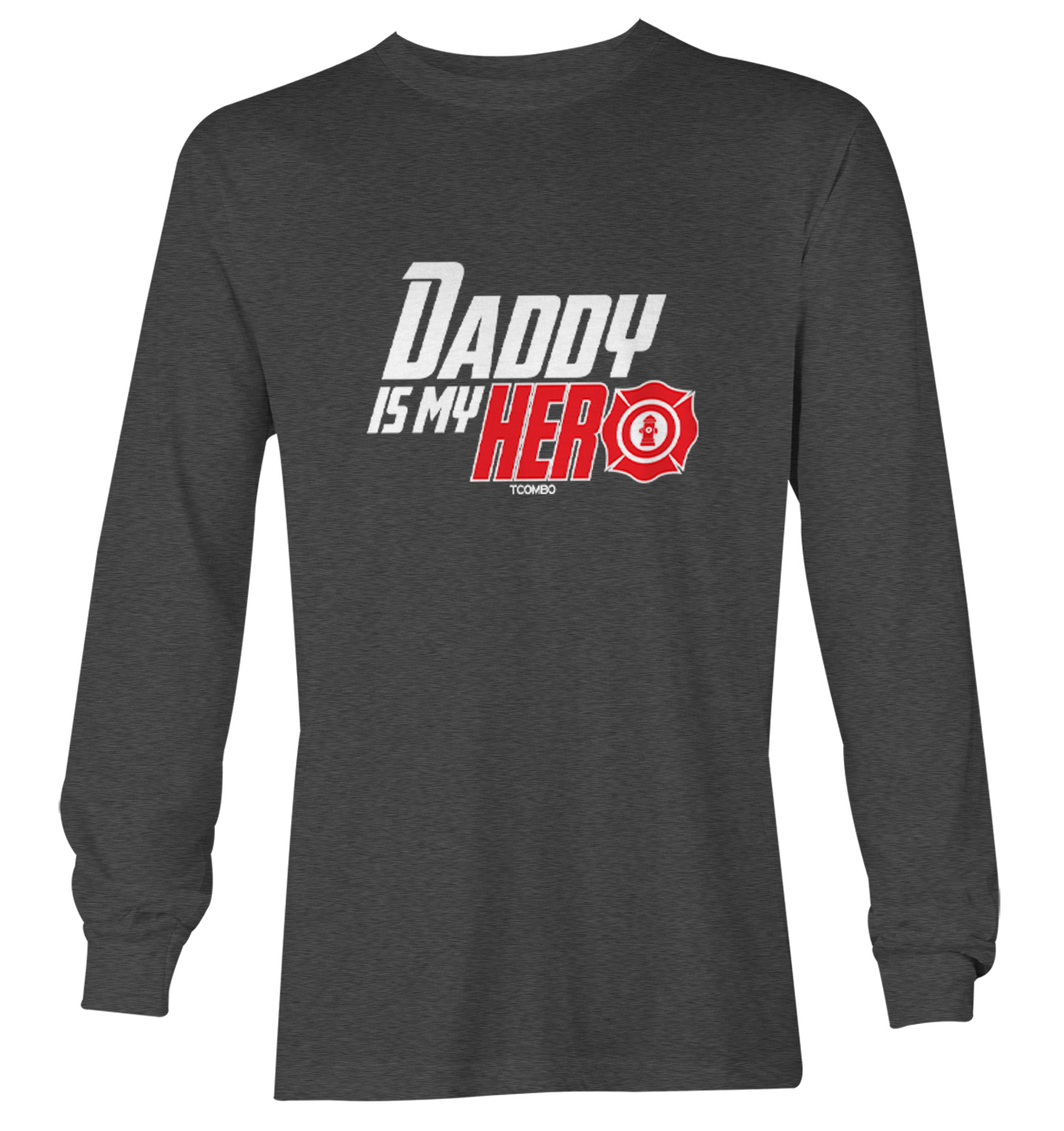 Daddy Is My Hero - Firefighter Heroic Father's Day Youth T-Shirt - Picture 14 of 20