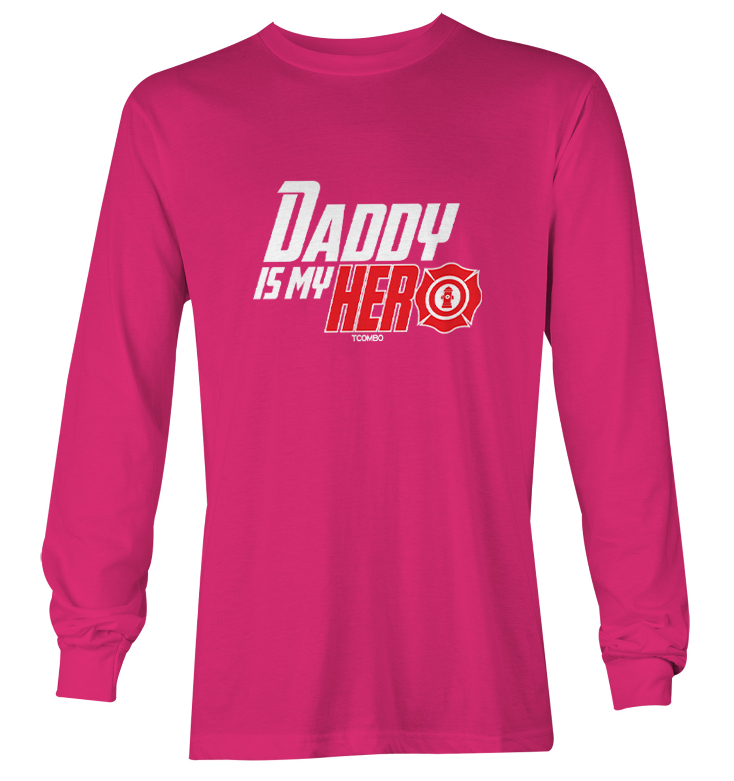 Daddy Is My Hero - Firefighter Heroic Father's Day Youth T-Shirt - Picture 18 of 20