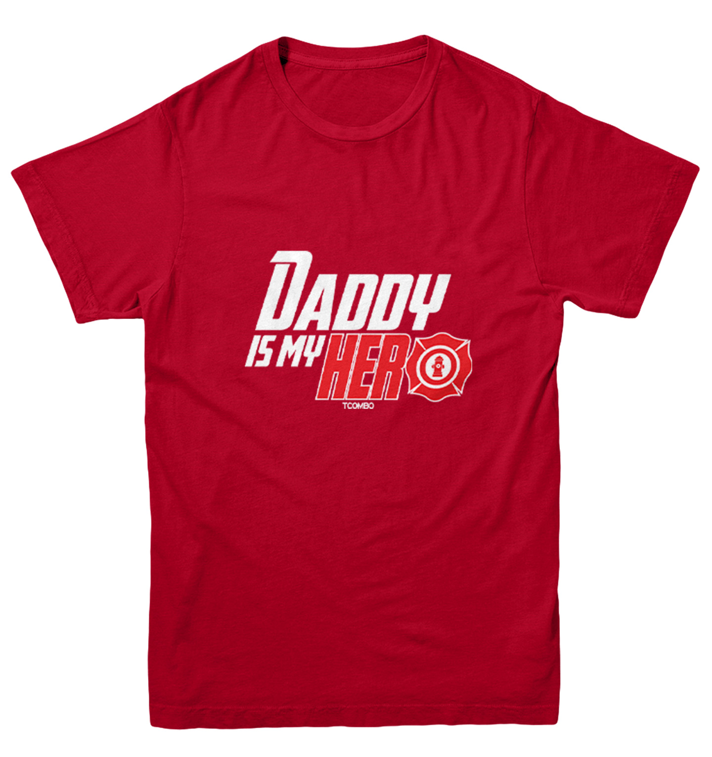 Daddy Is My Hero - Firefighter Heroic Father's Day Youth T-Shirt - Picture 11 of 20