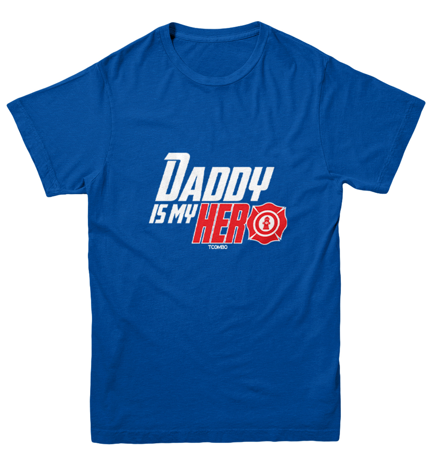 Daddy Is My Hero - Firefighter Heroic Father's Day Youth T-Shirt - Picture 12 of 20