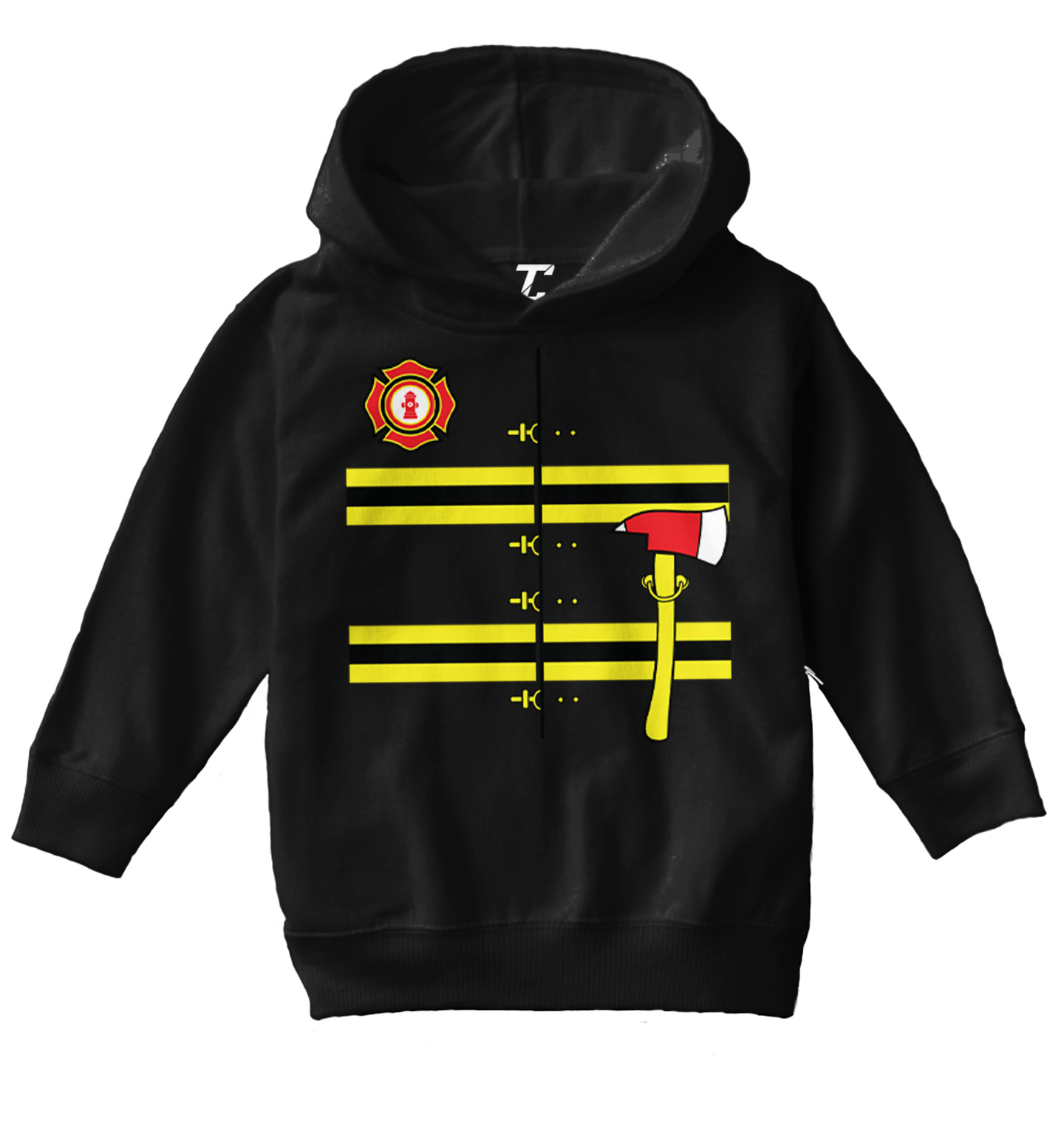 Firefighter Outfit - Costume Uniform Hero Fireman Toddler/Youth Hoodie - Picture 2 of 12