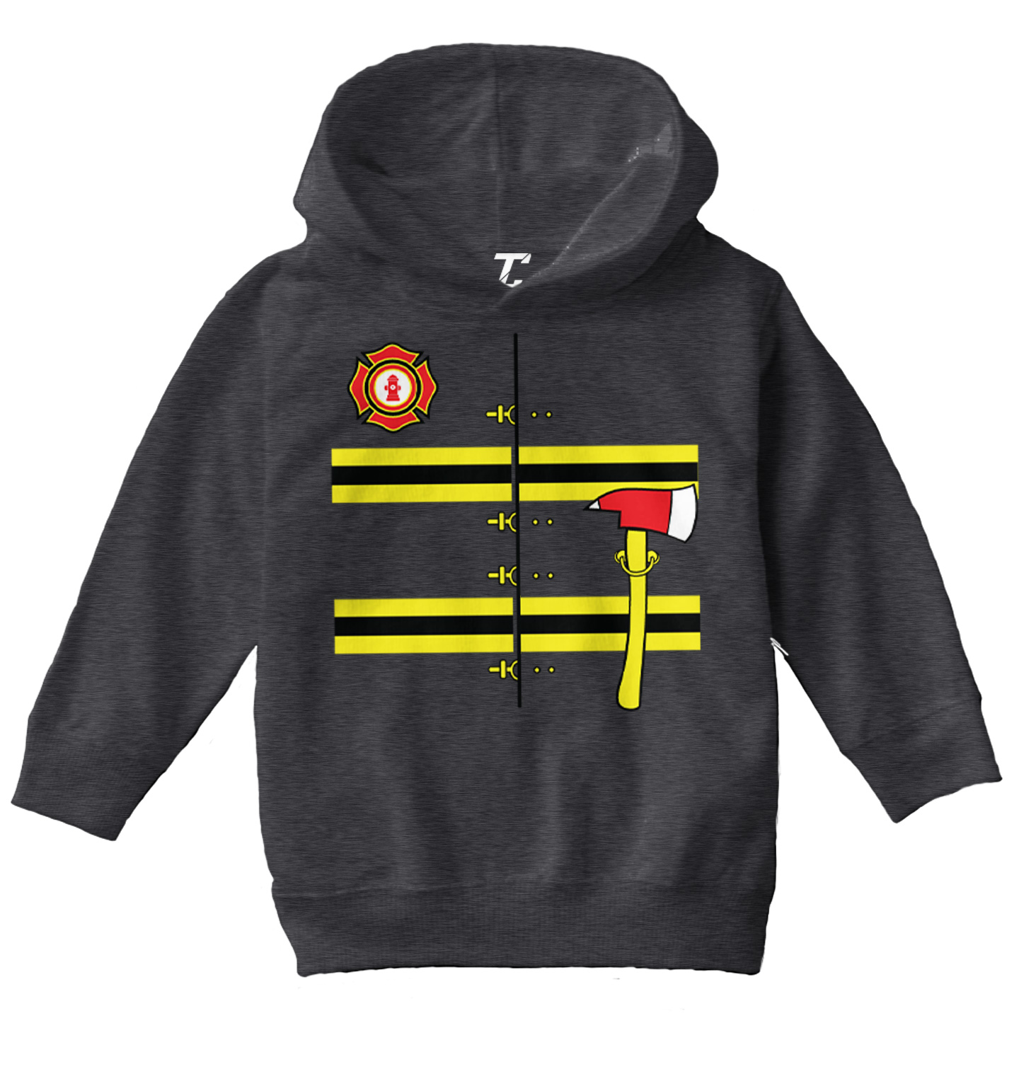 Firefighter Outfit - Costume Uniform Hero Fireman Toddler/Youth Hoodie - Picture 3 of 12