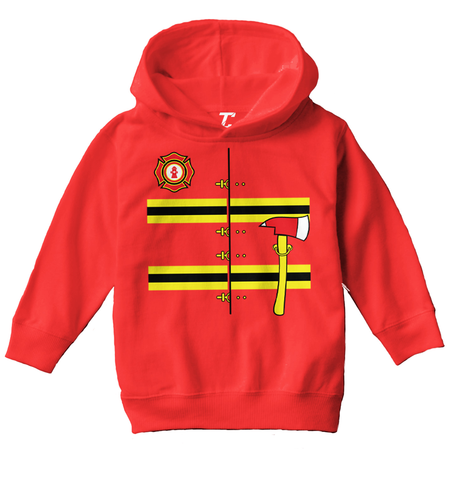 Firefighter Outfit - Costume Uniform Hero Fireman Toddler/Youth Hoodie - Picture 10 of 12